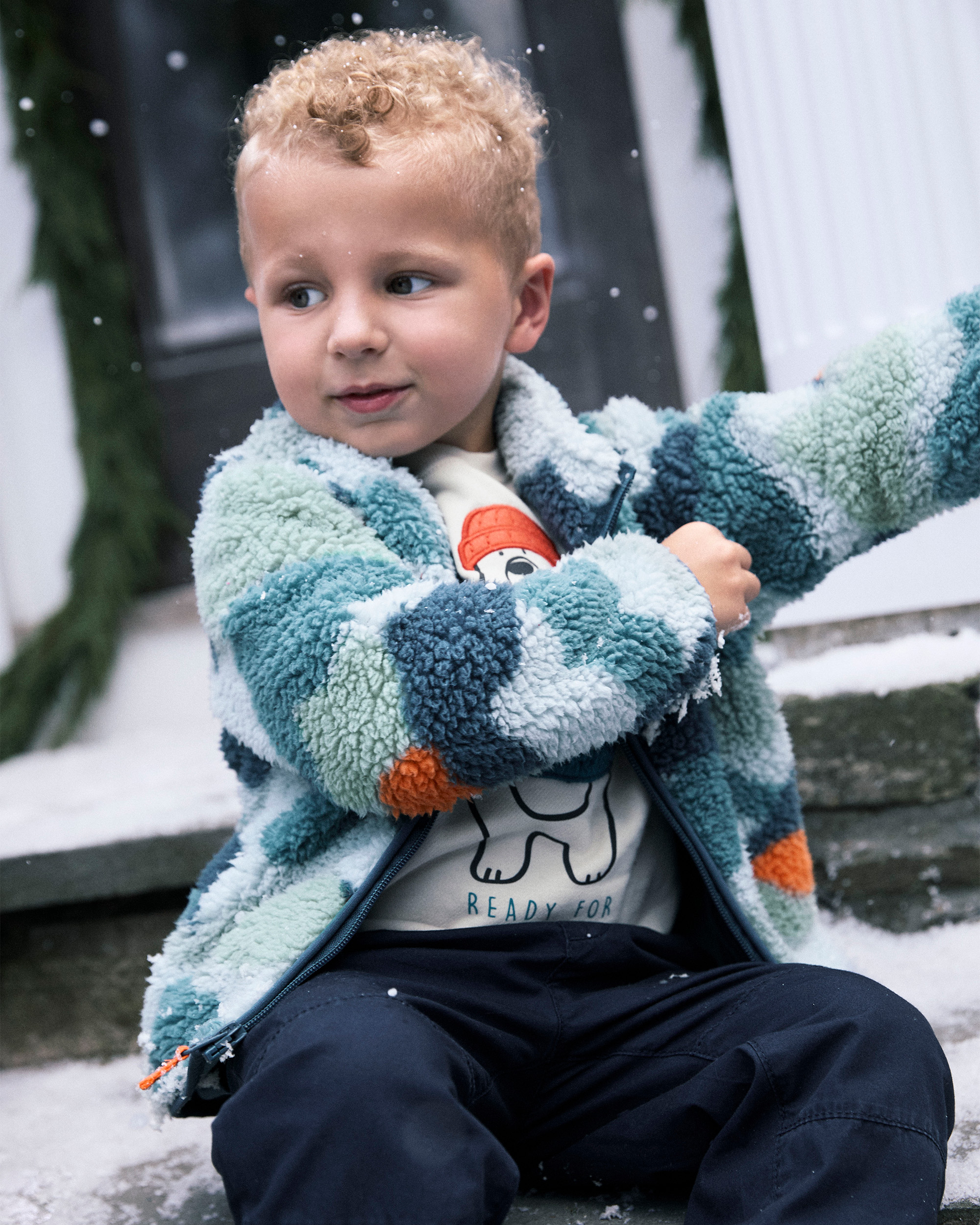 Toddler Boy Mountain Sherpa Zip-Up Jacket - Teal/Green