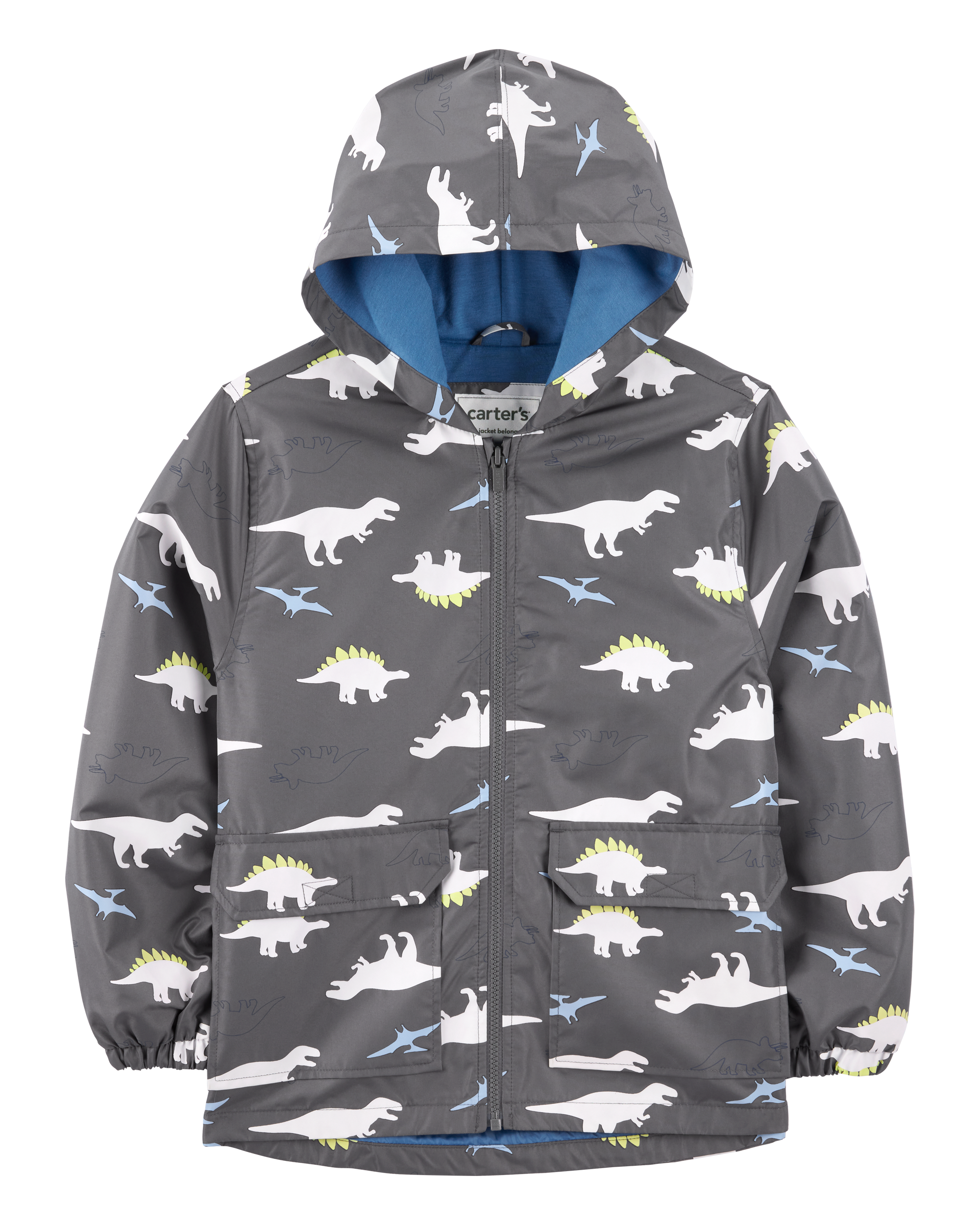 Dinosaur Colour Changing Rain Jacket - Grey