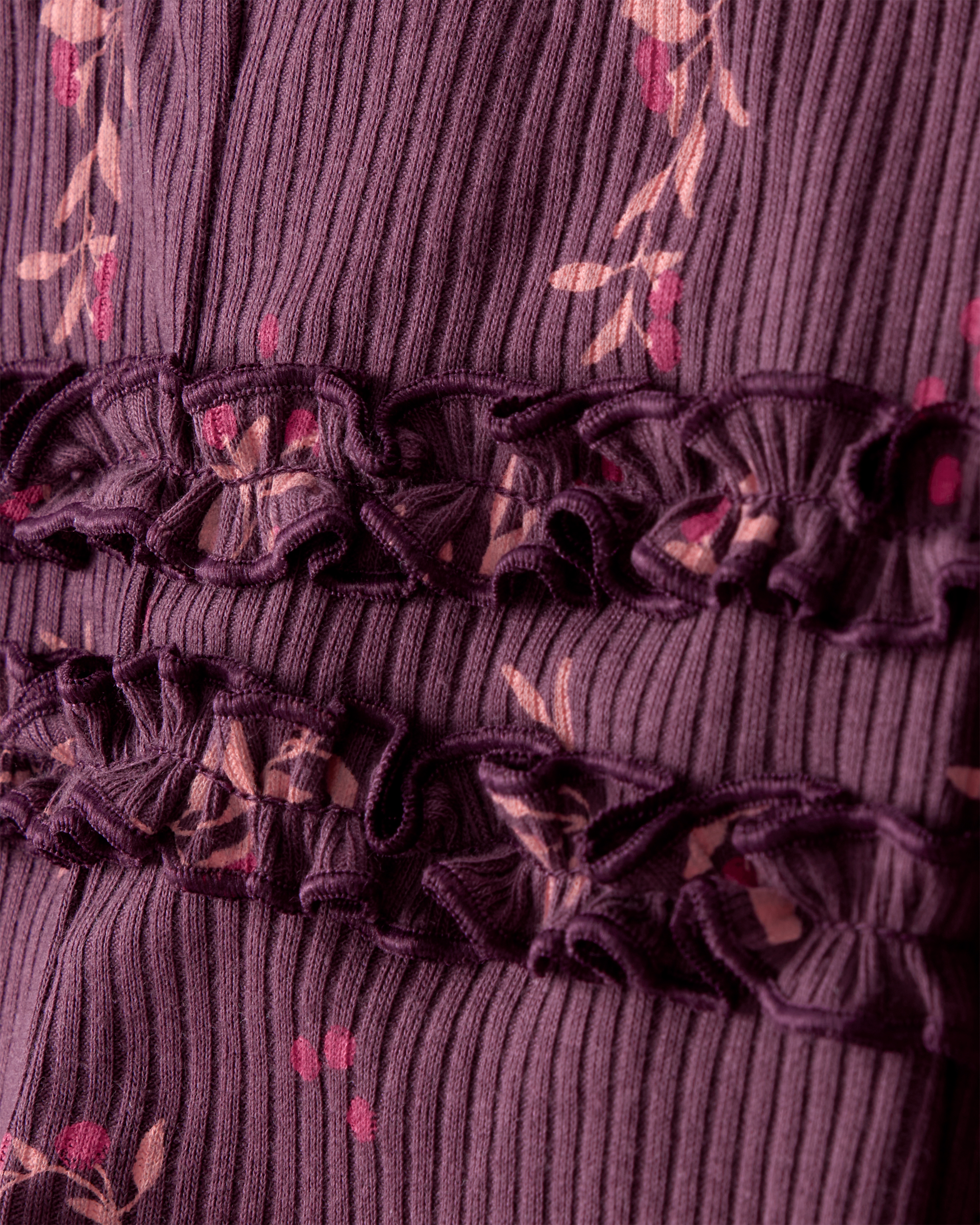 Baby Girl 3-Piece Floral Long-Sleeve Bodysuit & Pant Set - Purple/White