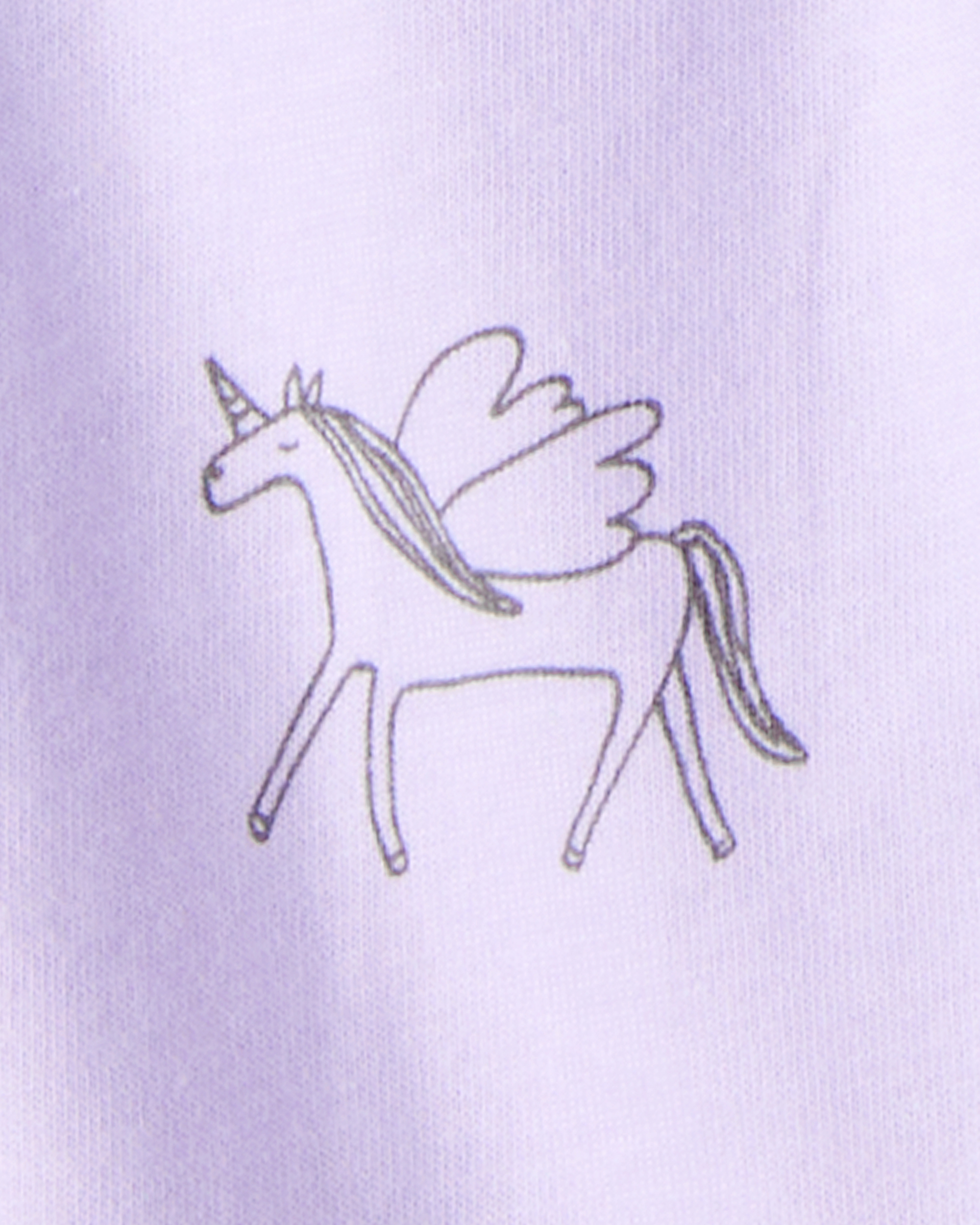 Baby Girl Princess Print Cotton Long-Sleeve Bodysuit & Pant Set - White/Purple