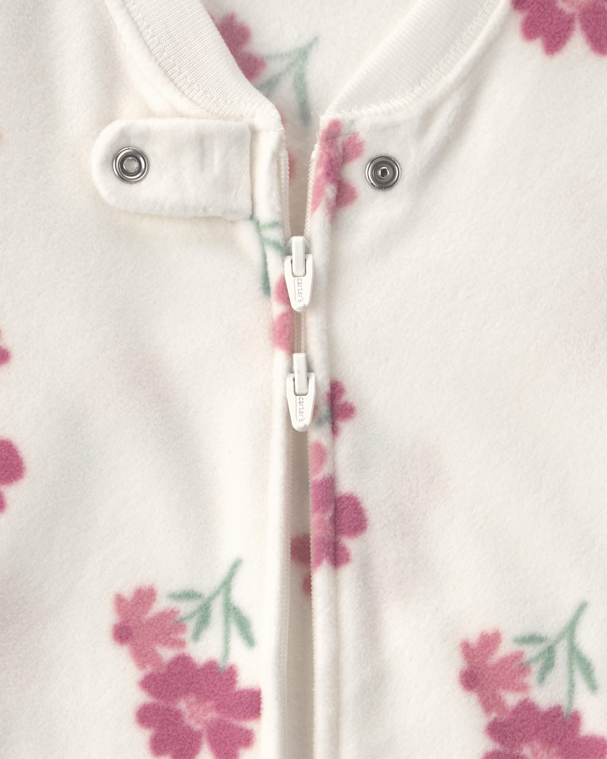 Baby Girl Floral Fleece Loose Fit Wearable Blanket - Cream