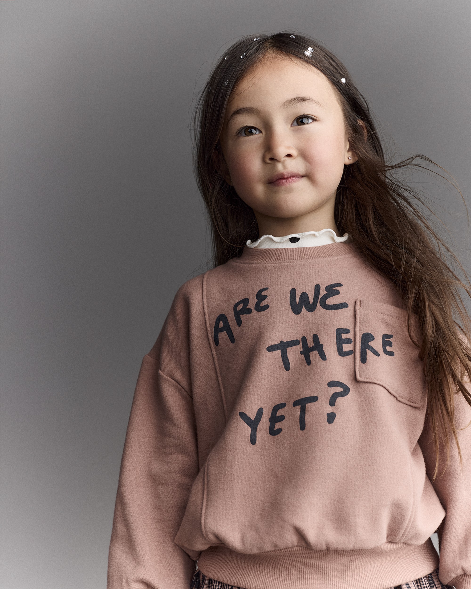 Toddler Neutral Are We There Yet' Pullover Sweatshirt - Mocha Brown