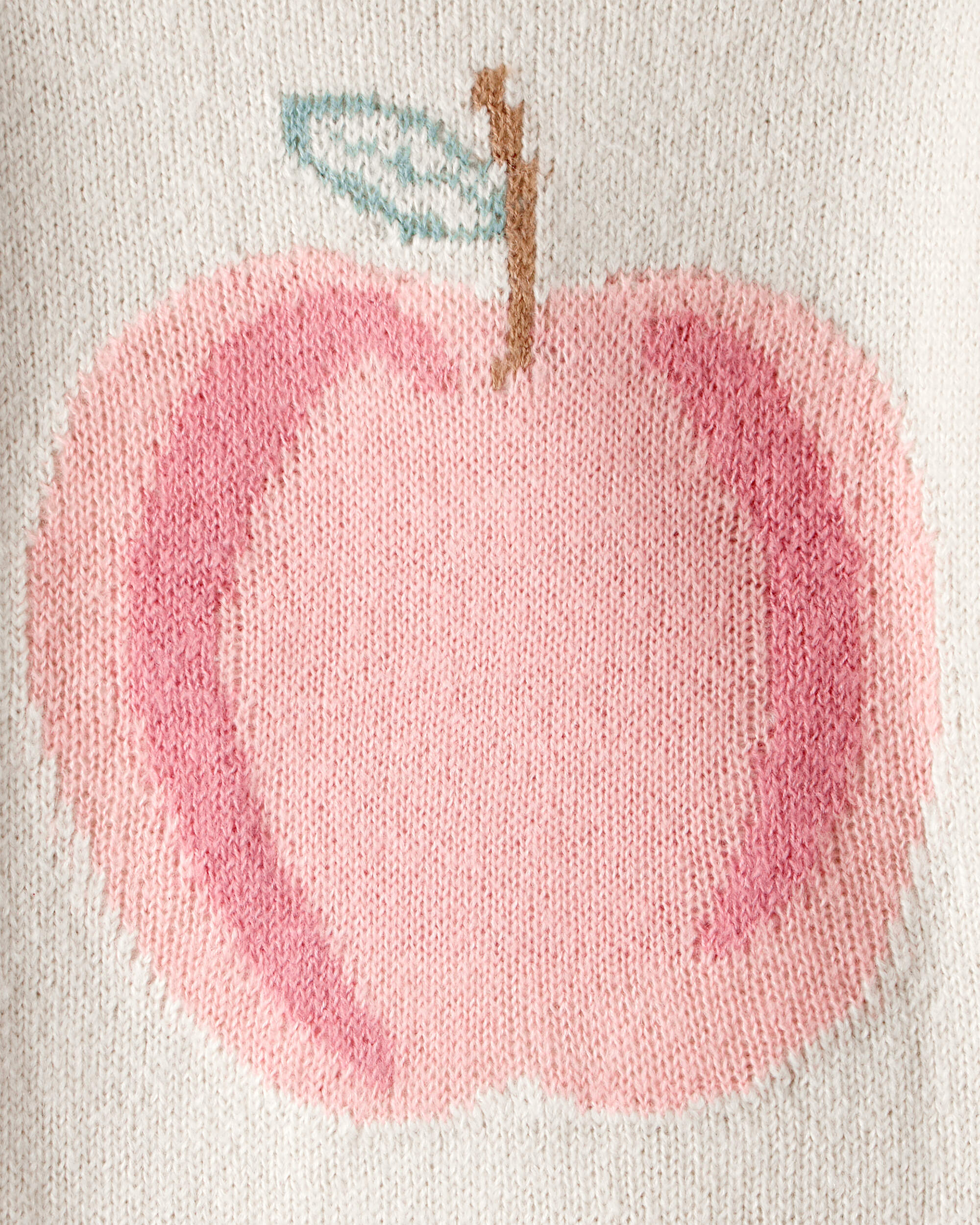 Toddler Girl Apple Long-Sleeve Sweater - Ivory