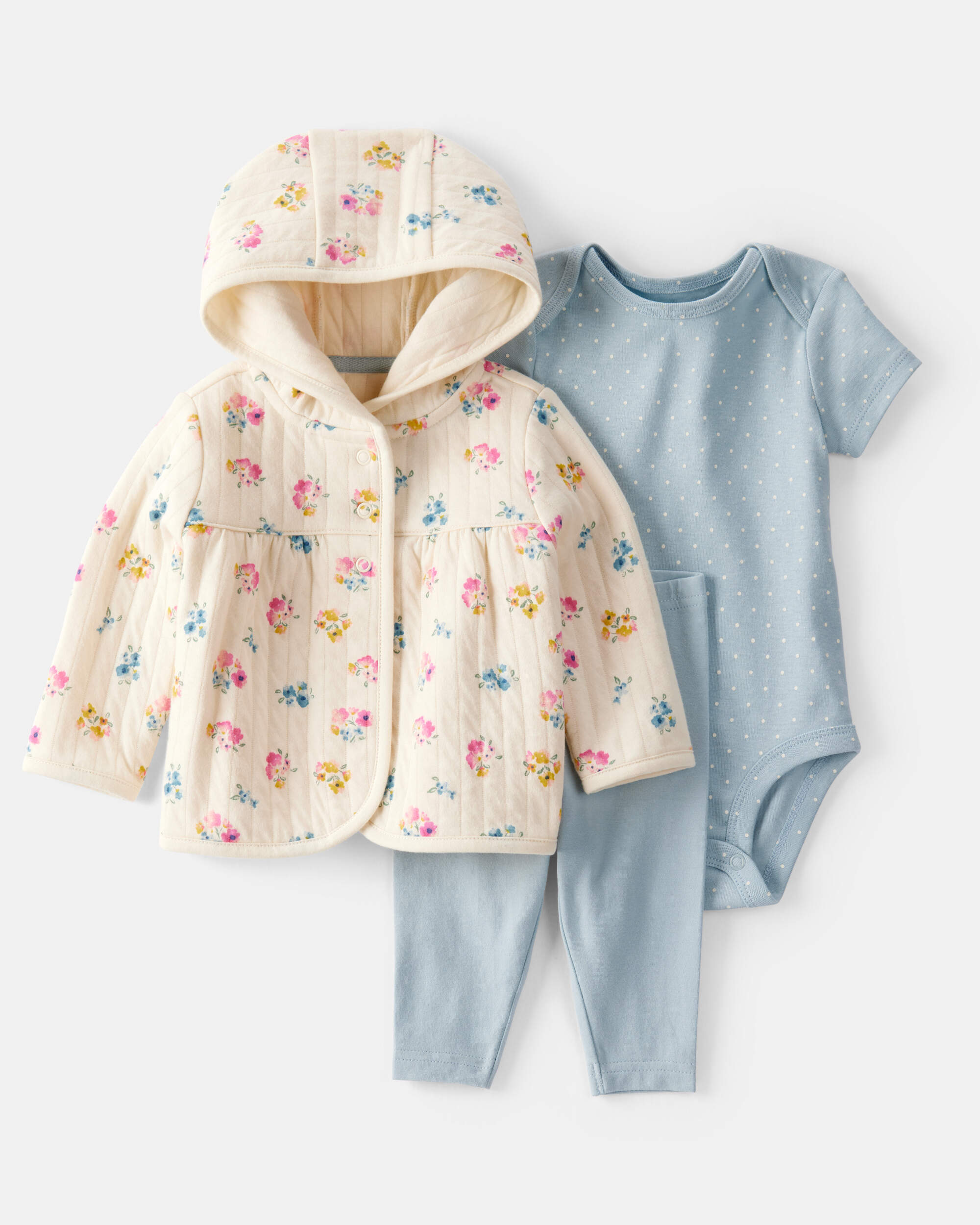 Baby 3-Piece Floral Little Cardigan Set