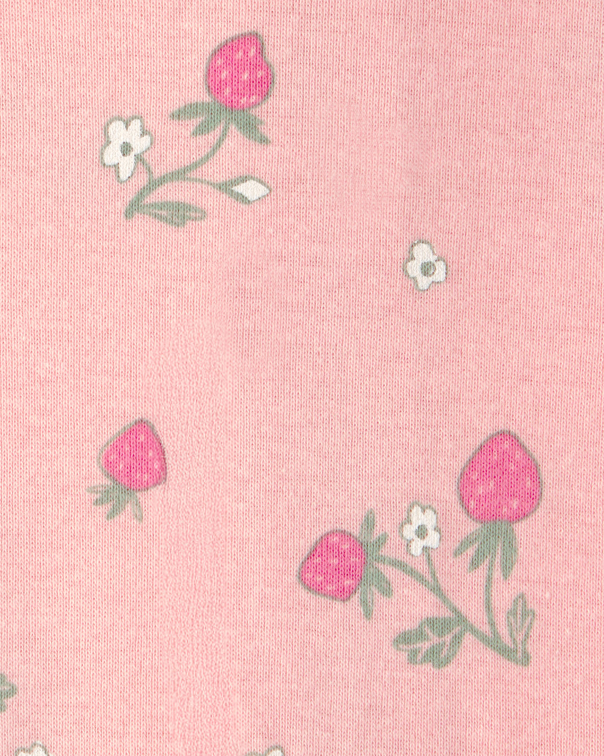 Baby Girl 2-Pack Strawberry Floral Snug Fit 1-Piece Pyjama Set - Pink