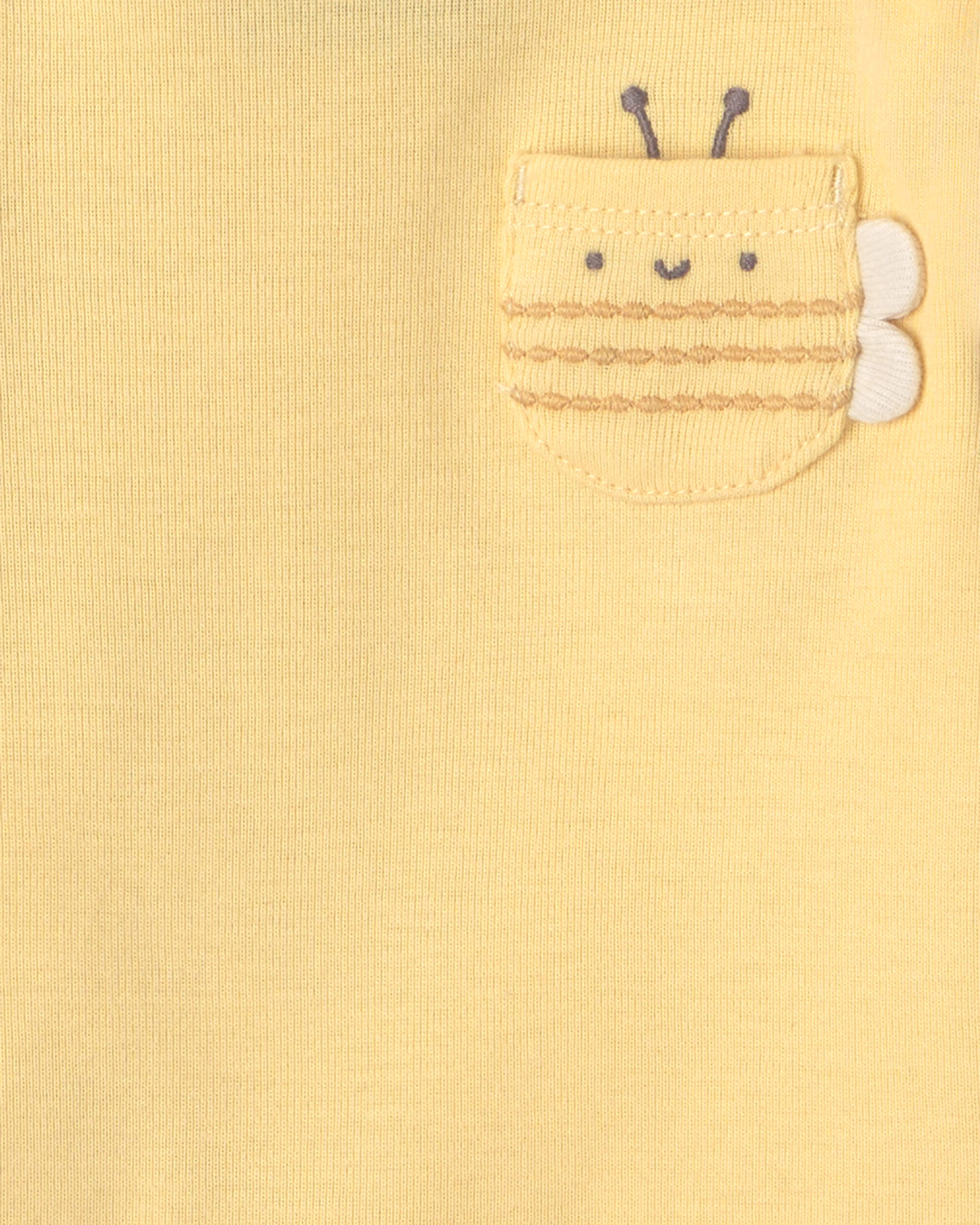 Baby Girl 4-Pack Bee Long-Sleeve Bodysuits - Yellow/Blue/Ivory