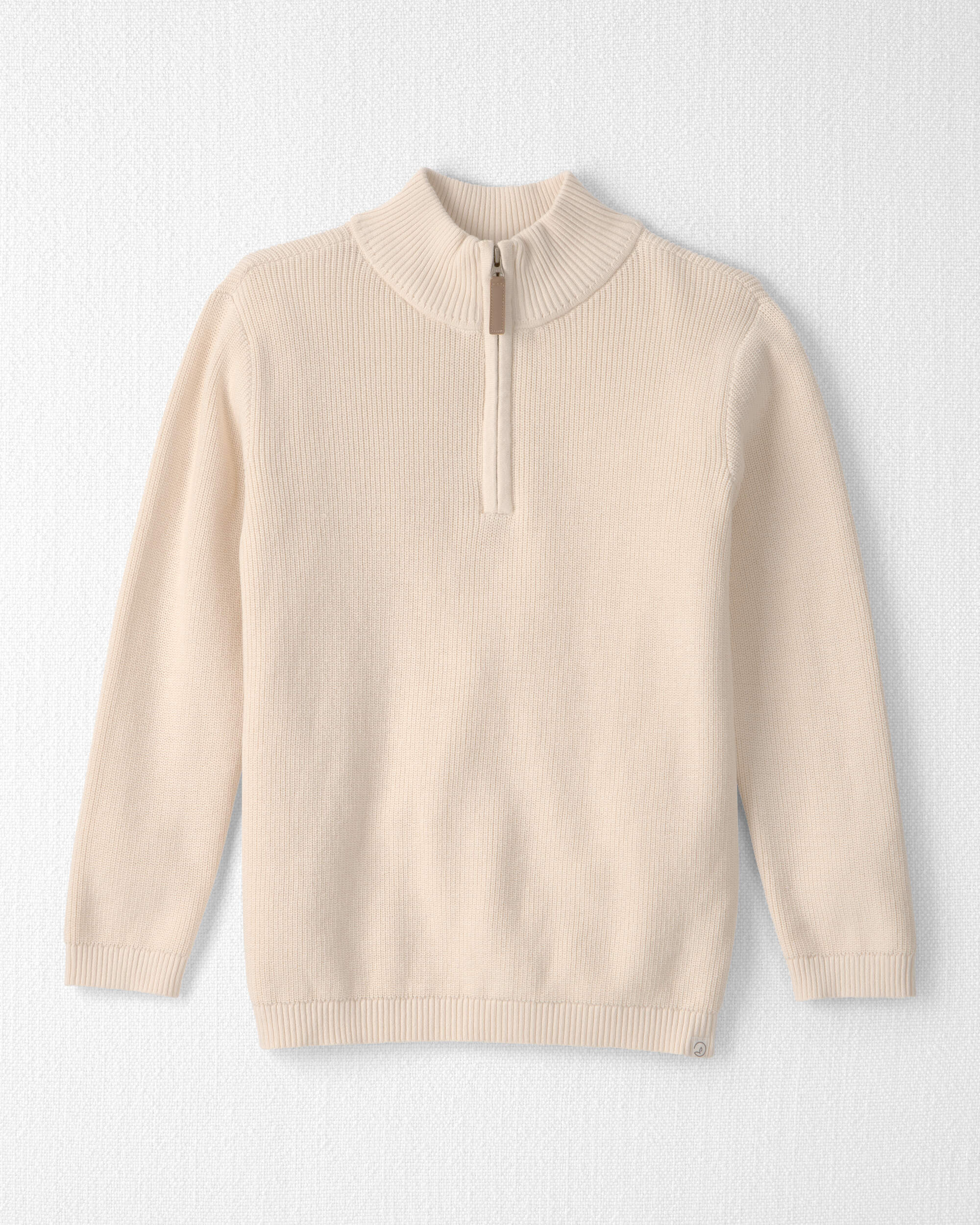 Kids Organic Cotton Zip-Up Jacket Cream