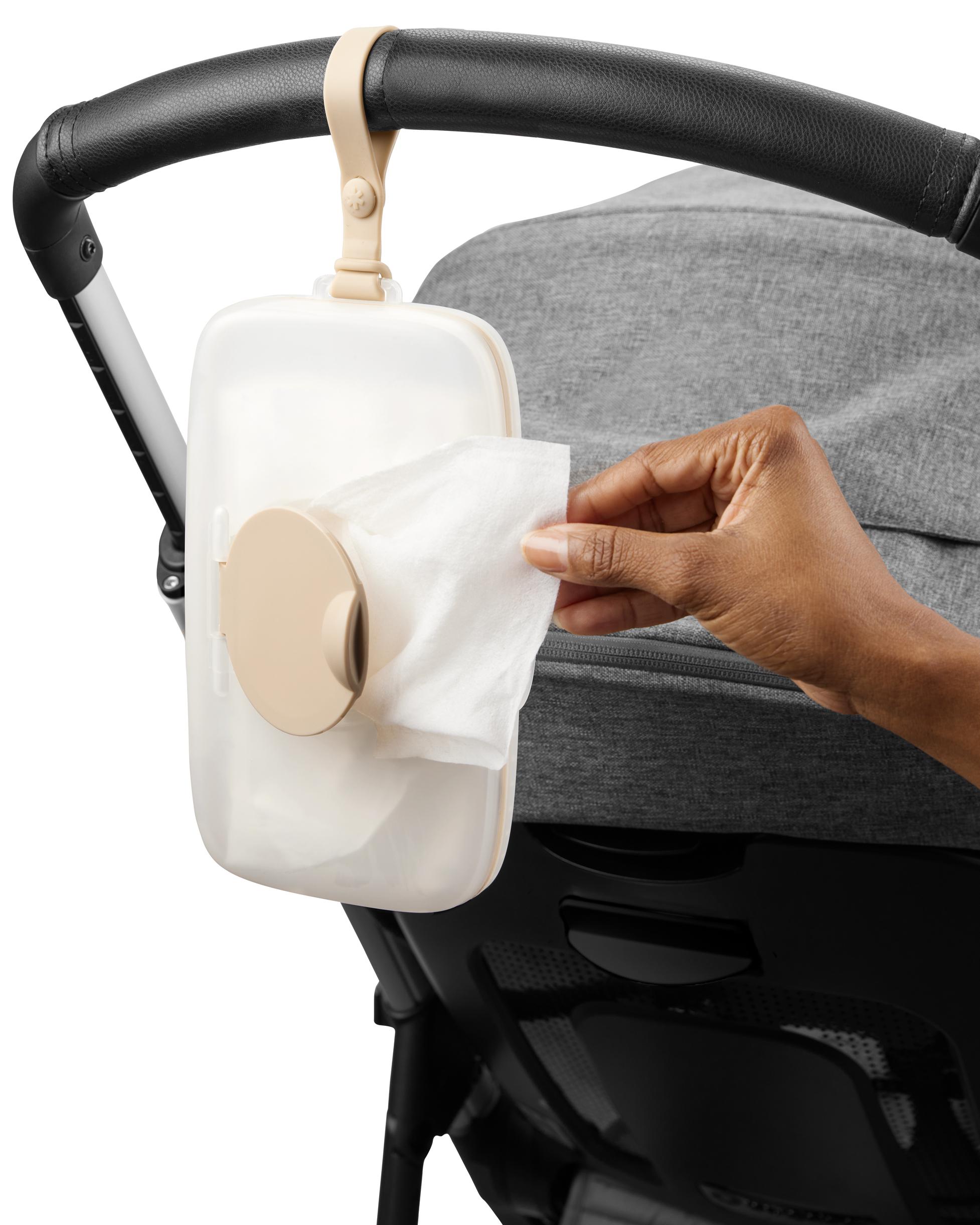 Grab & Go Snug Seal Wipes Case - White/Beige