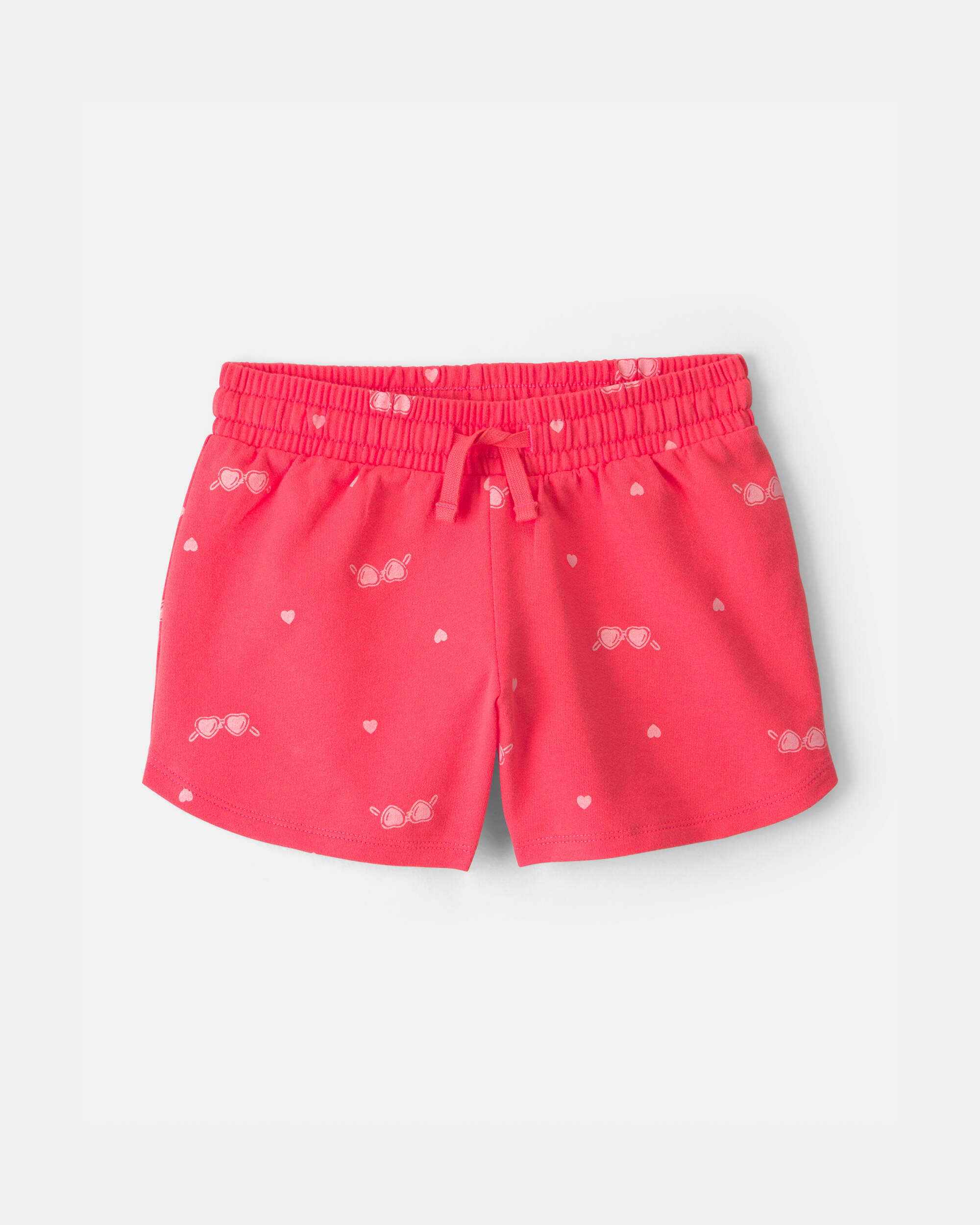 Girls Sunglasses French Terry Shorts - Coral