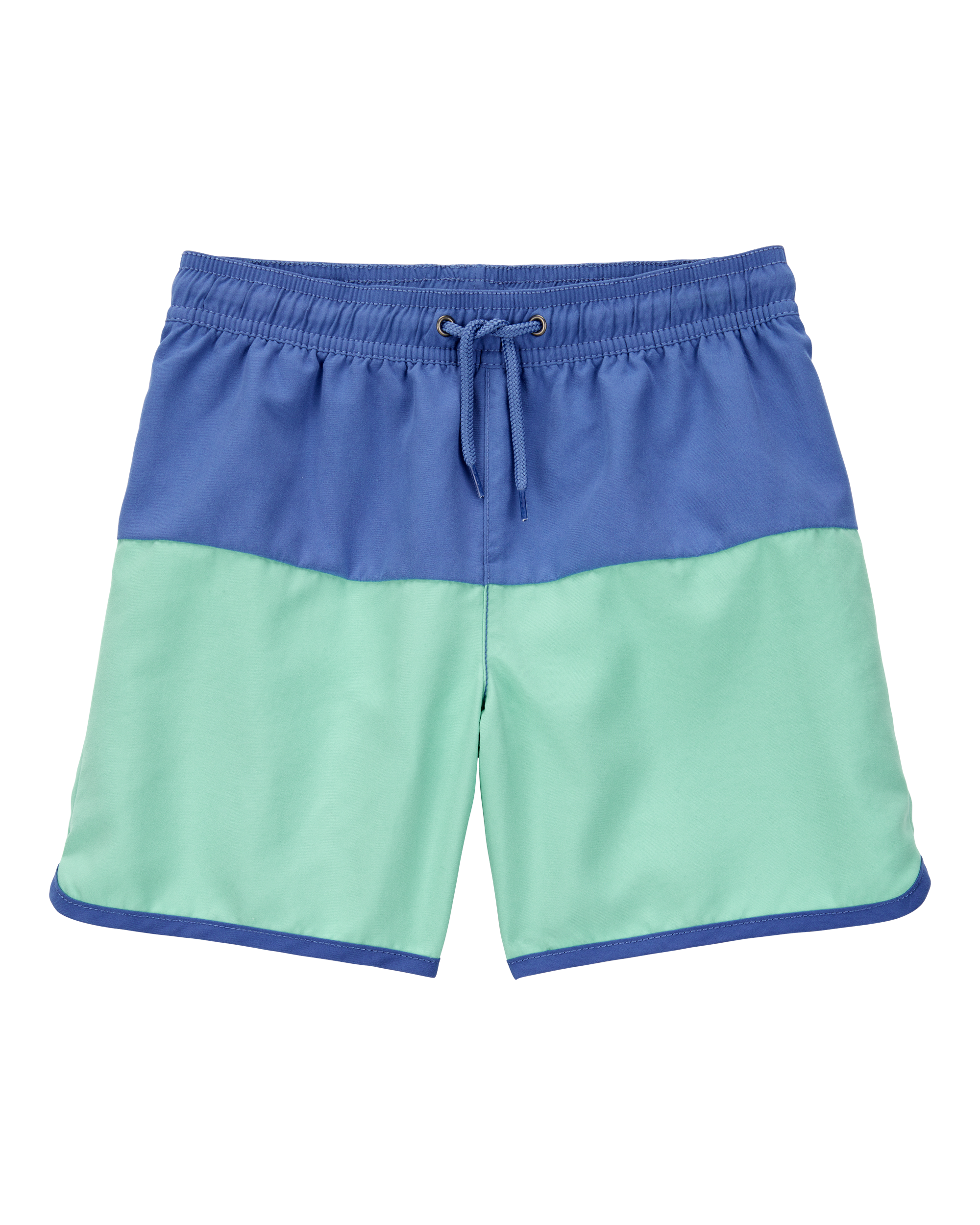 Kid Colourblock Swim Trunks - Green/Blue