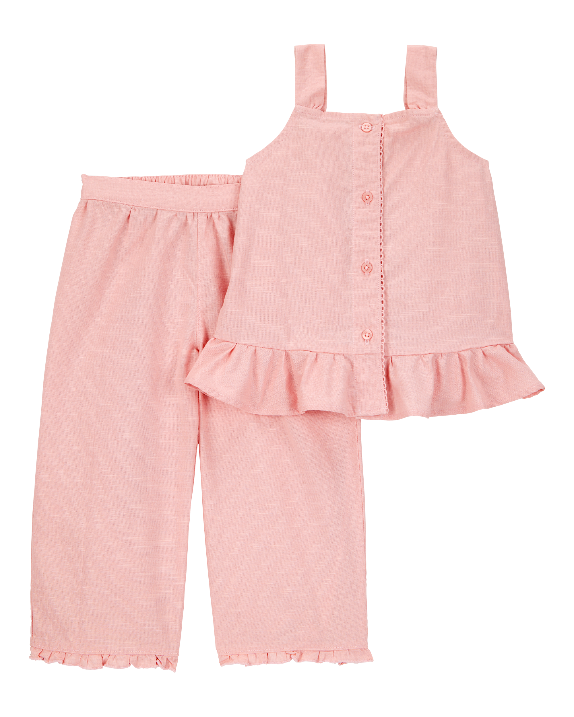 Toddler 2-Piece Button-Down Tank & Pull-On Pant Set