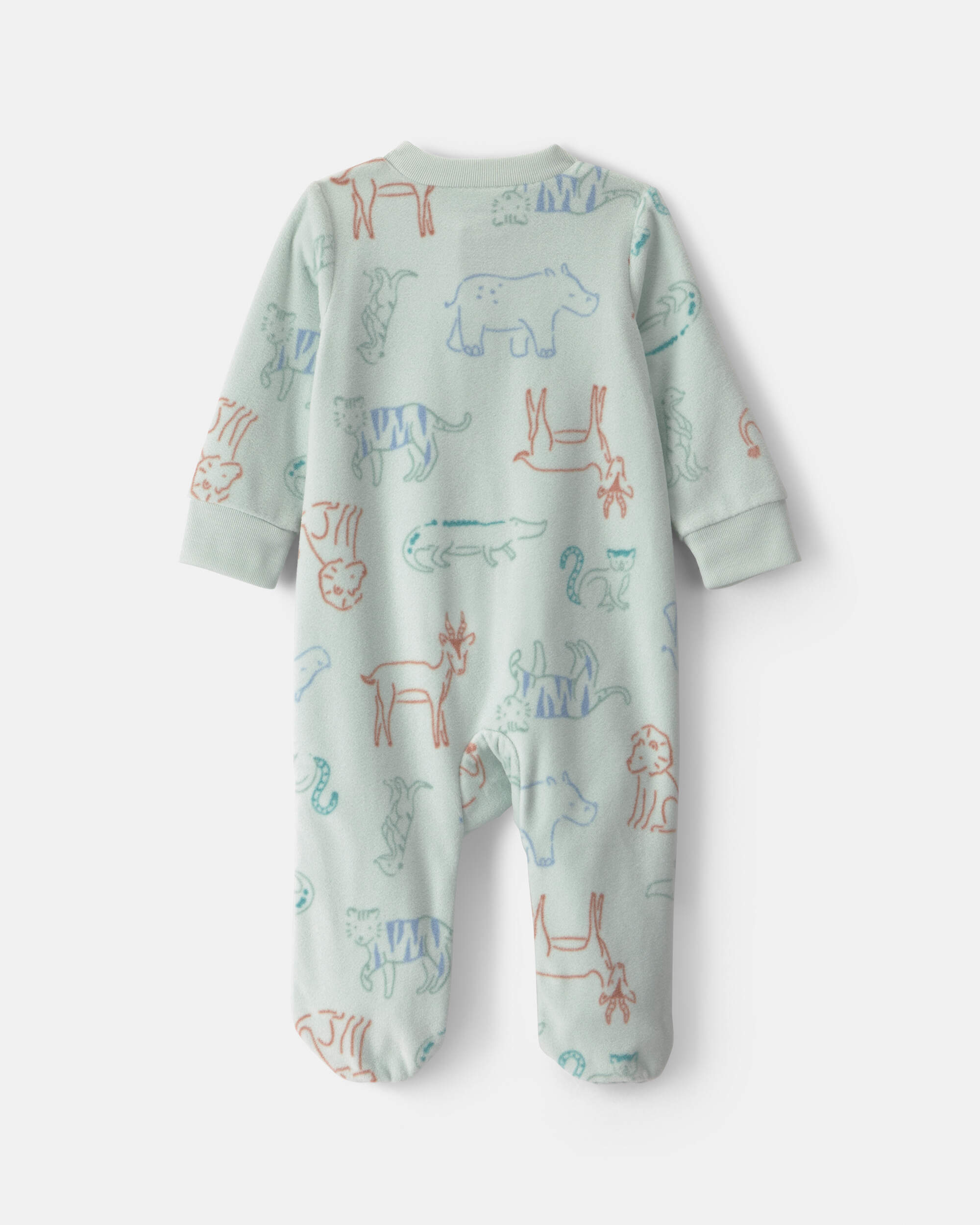Baby Boy Safari Fleece 2-Way Zip Sleeper - Green