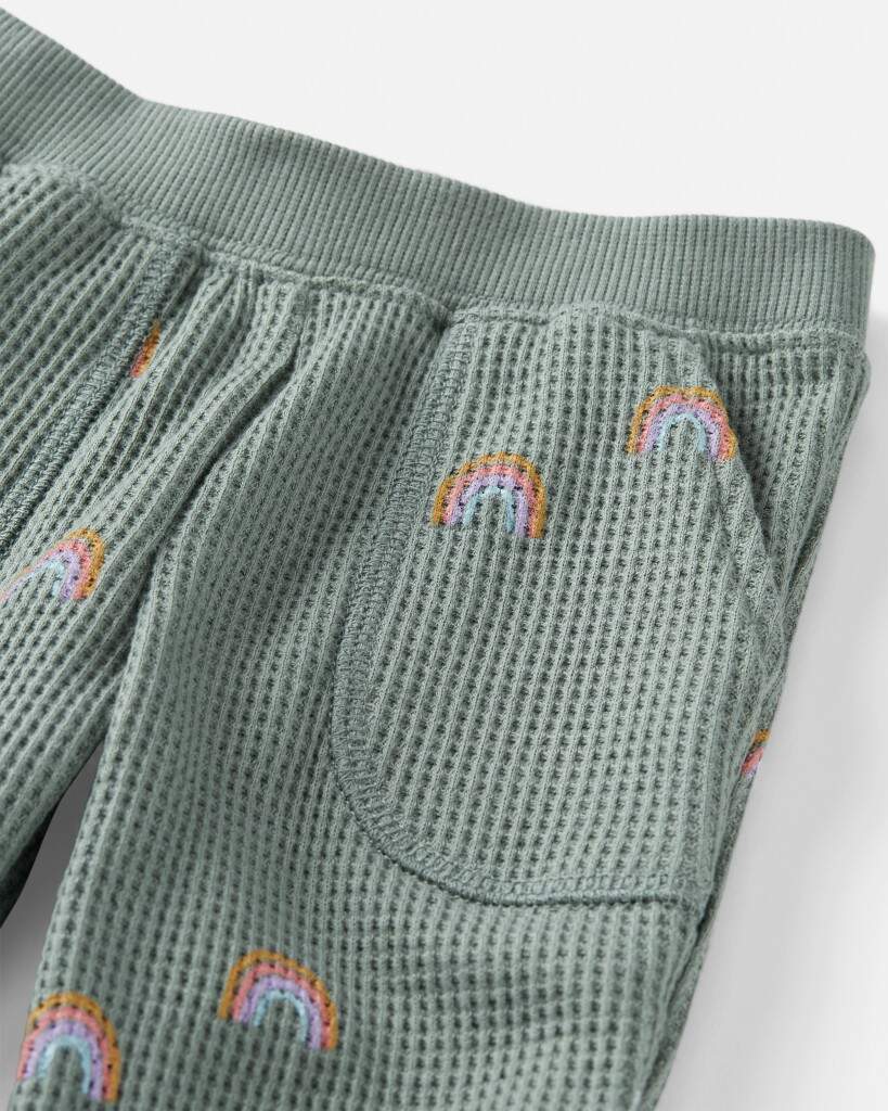 Baby Organic Cotton Waffle Knit Set Magical Rainbow Print