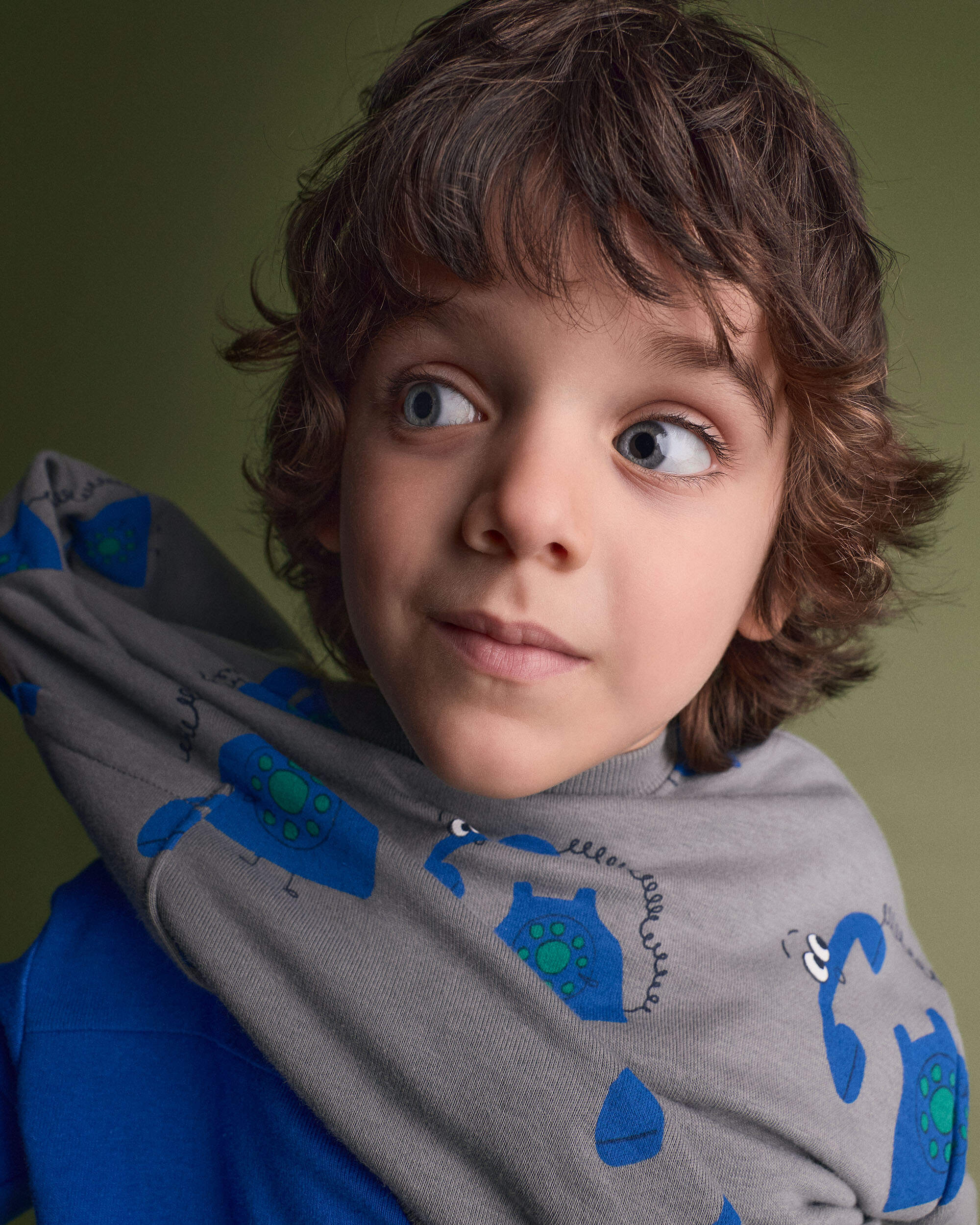 Toddler Otter Sweatshirt™ with Pockets Phone Print - Grey