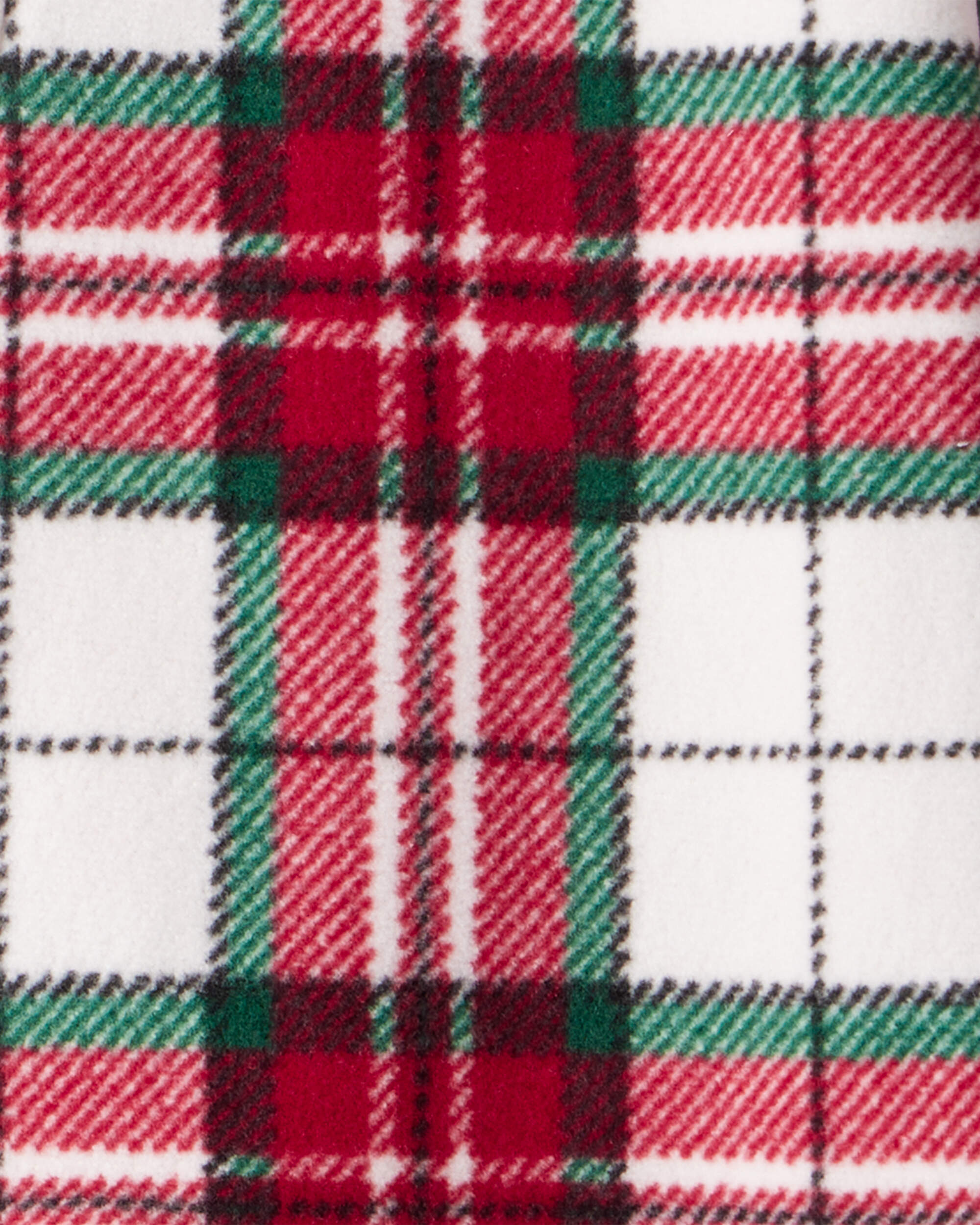Toddler Plaid Print Fleece Long-Sleeve Loose Fit 1-Piece Pajamas