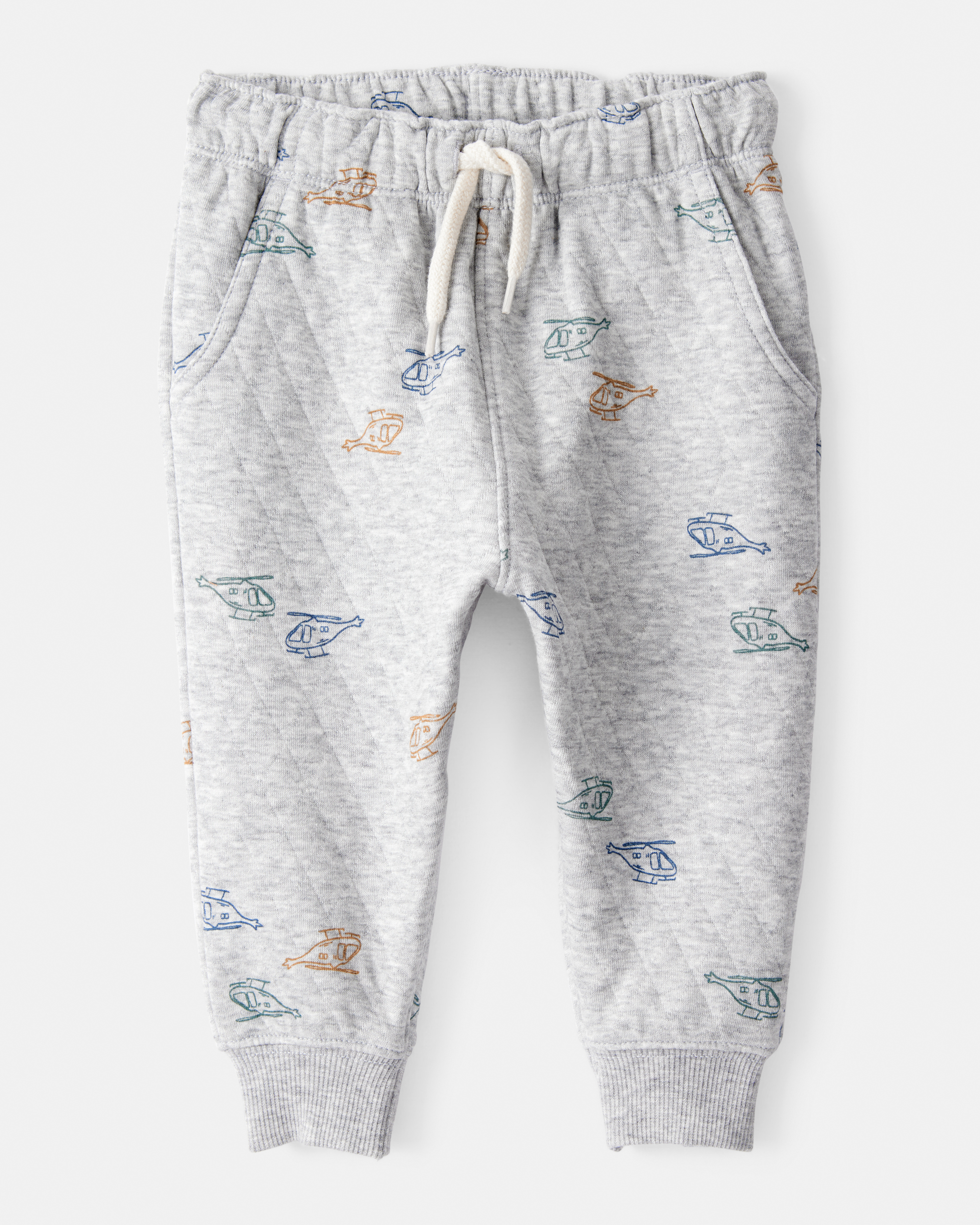 Baby Boy 2-Piece Helicopter Quilted Hoodie & Pant Set - Grey