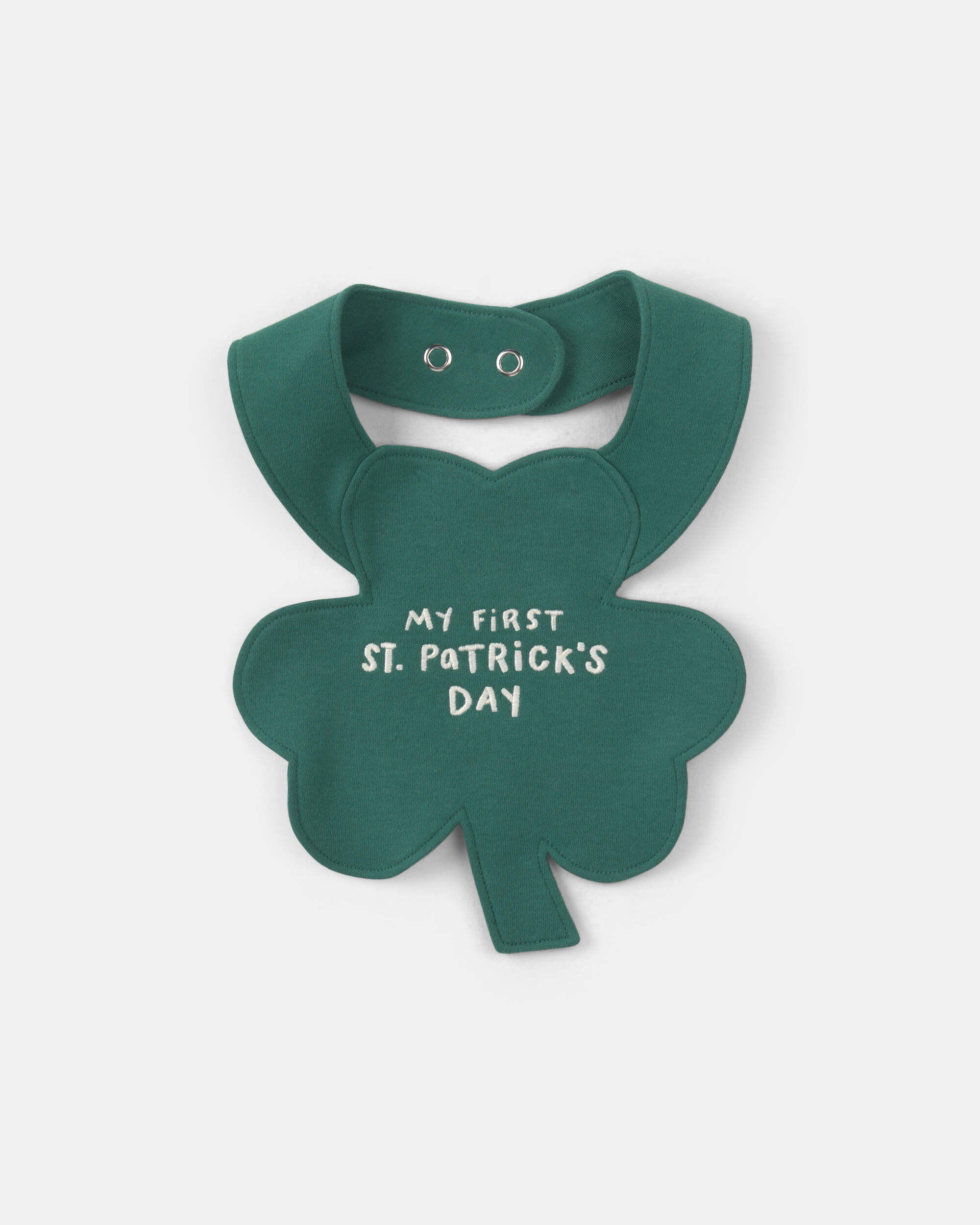 Baby 'My First St. Patrick's Day' Shamrock Cotton Bib - Green