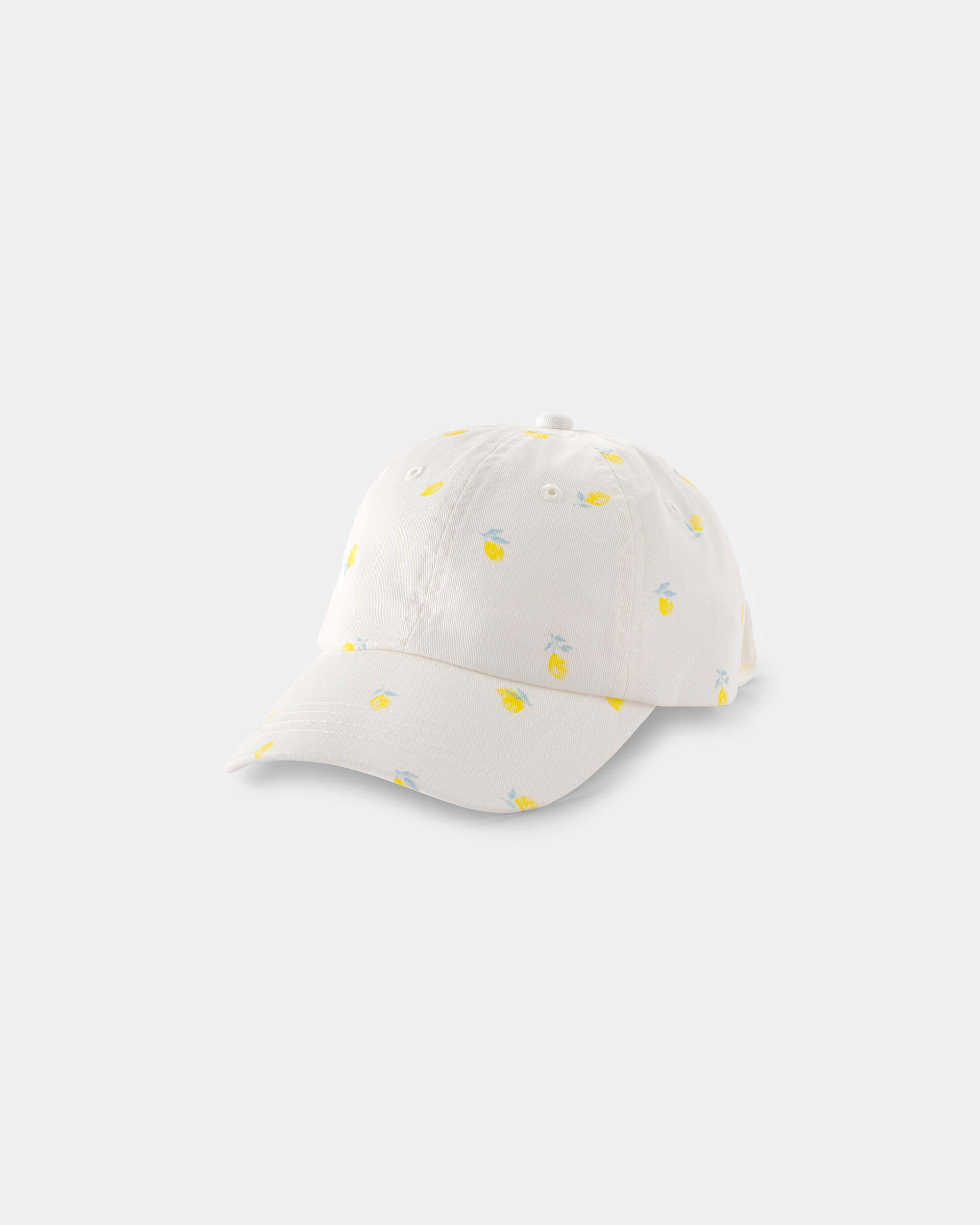 Toddler Girl Lemon Baseball Hat - White