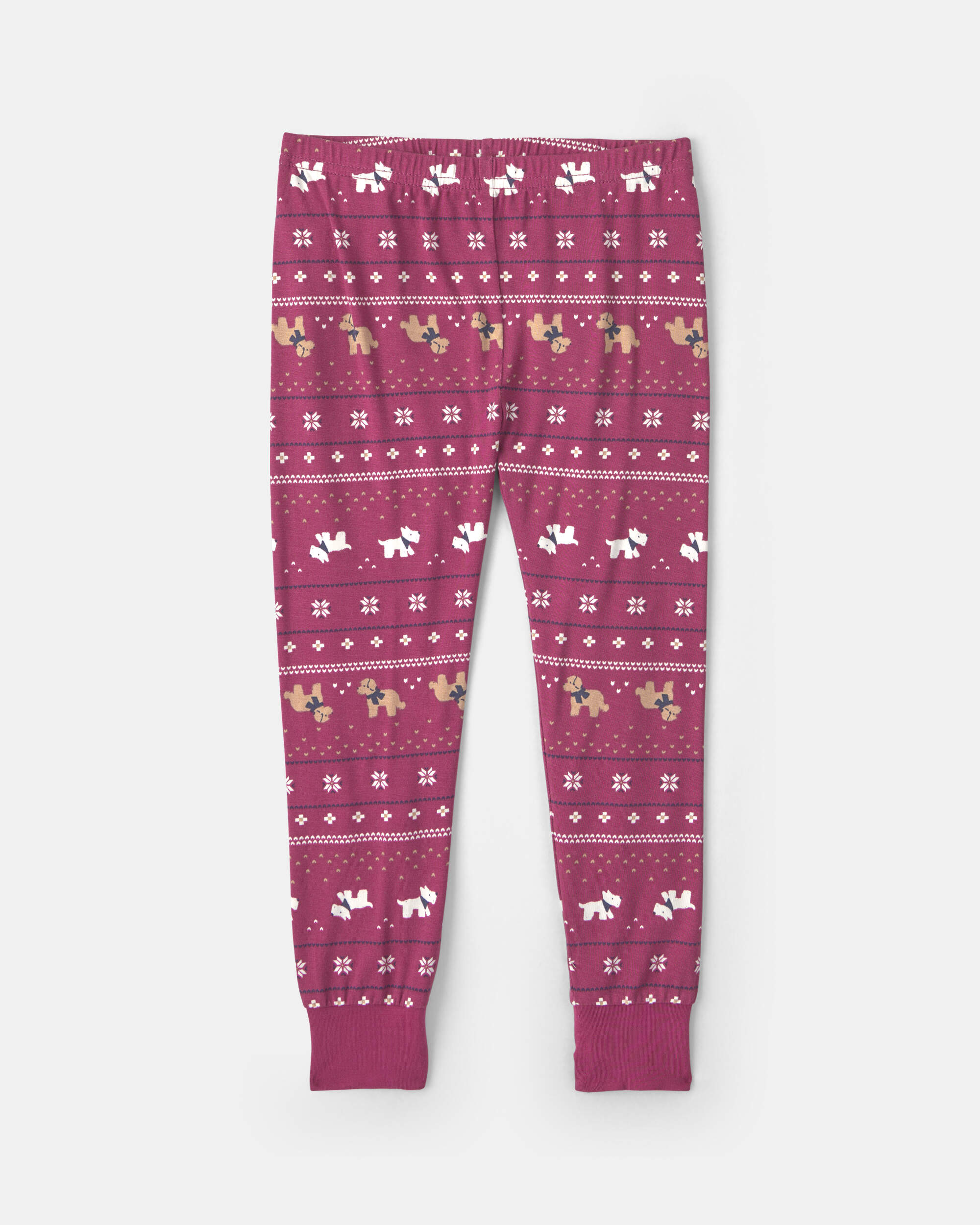 Toddler 2-Piece Fair Isle Christmas PurelySoft™ Snug Fit Pyjama Set - Burgundy