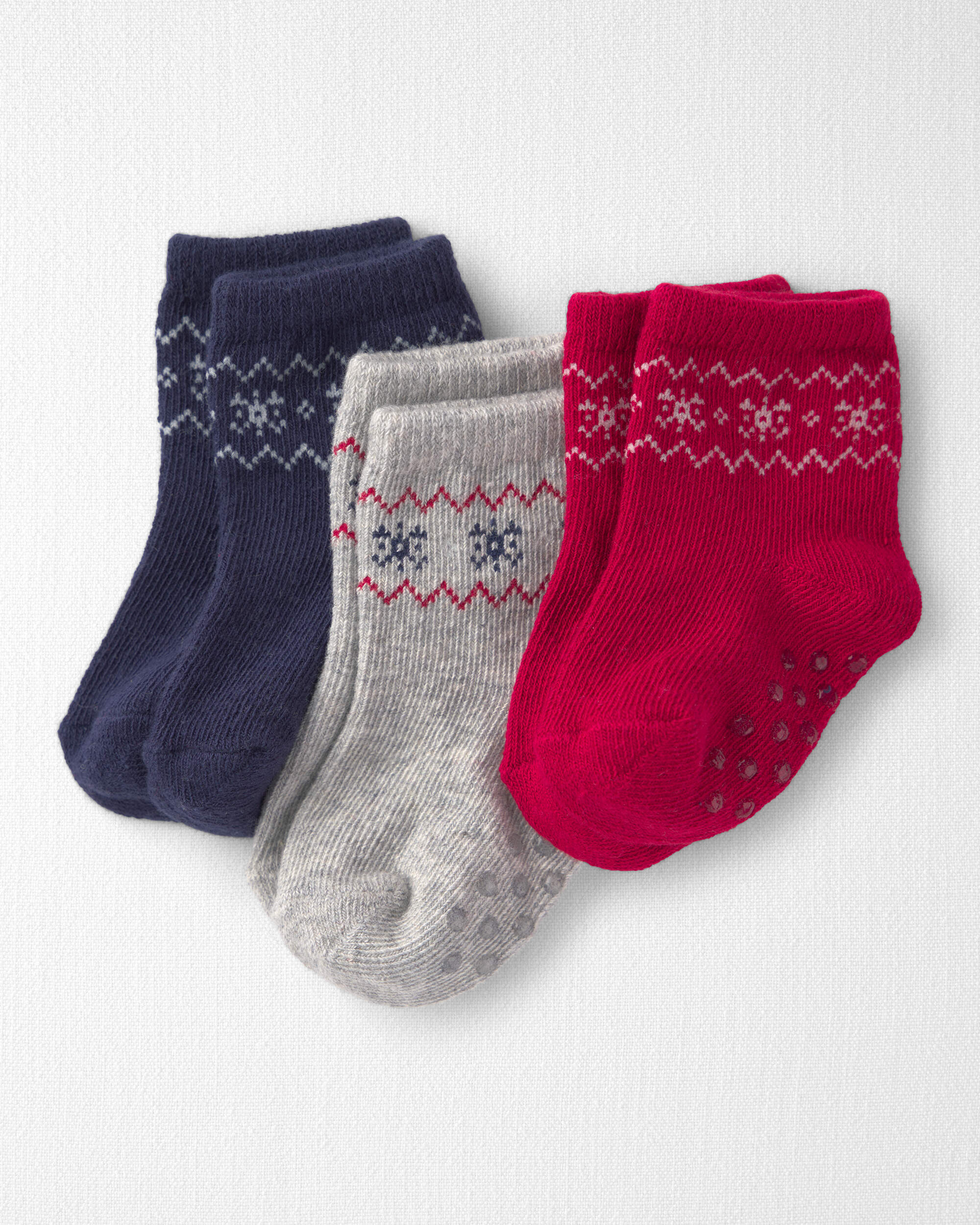 Baby 3-Pack No-Slip Ankle Socks Made with Organic Cotton