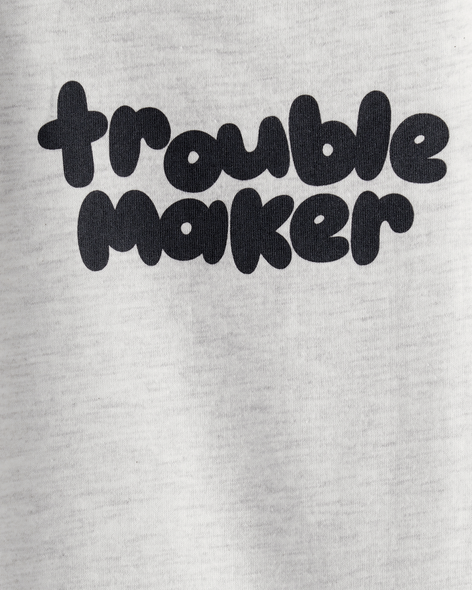 Baby Boy 'Trouble Maker' Short-Sleeve Graphic Bodysuit - Grey