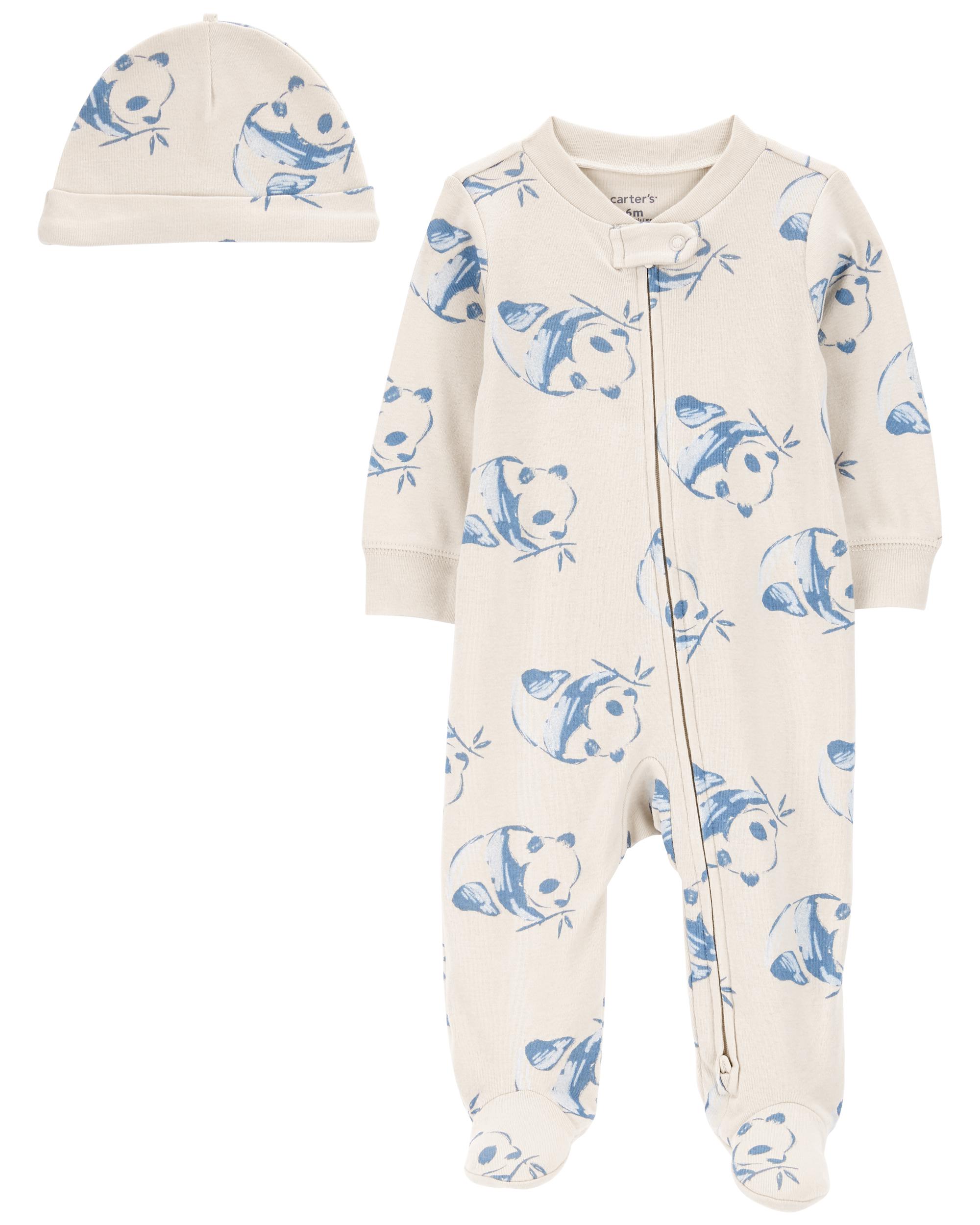 Panda 2-Piece Sleeper Pyjamas and Cap Set