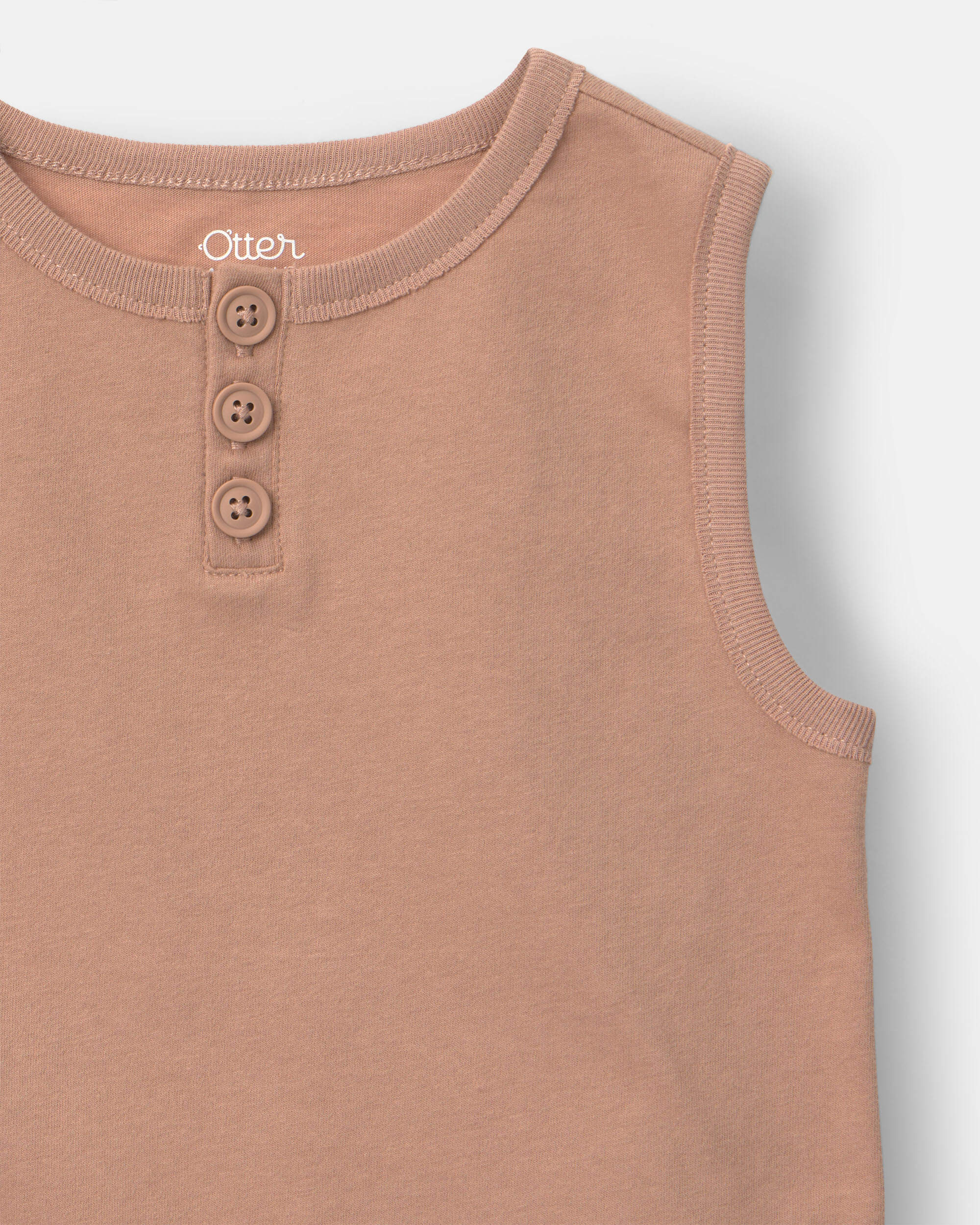 Toddler Boy Henley Tank - Tan