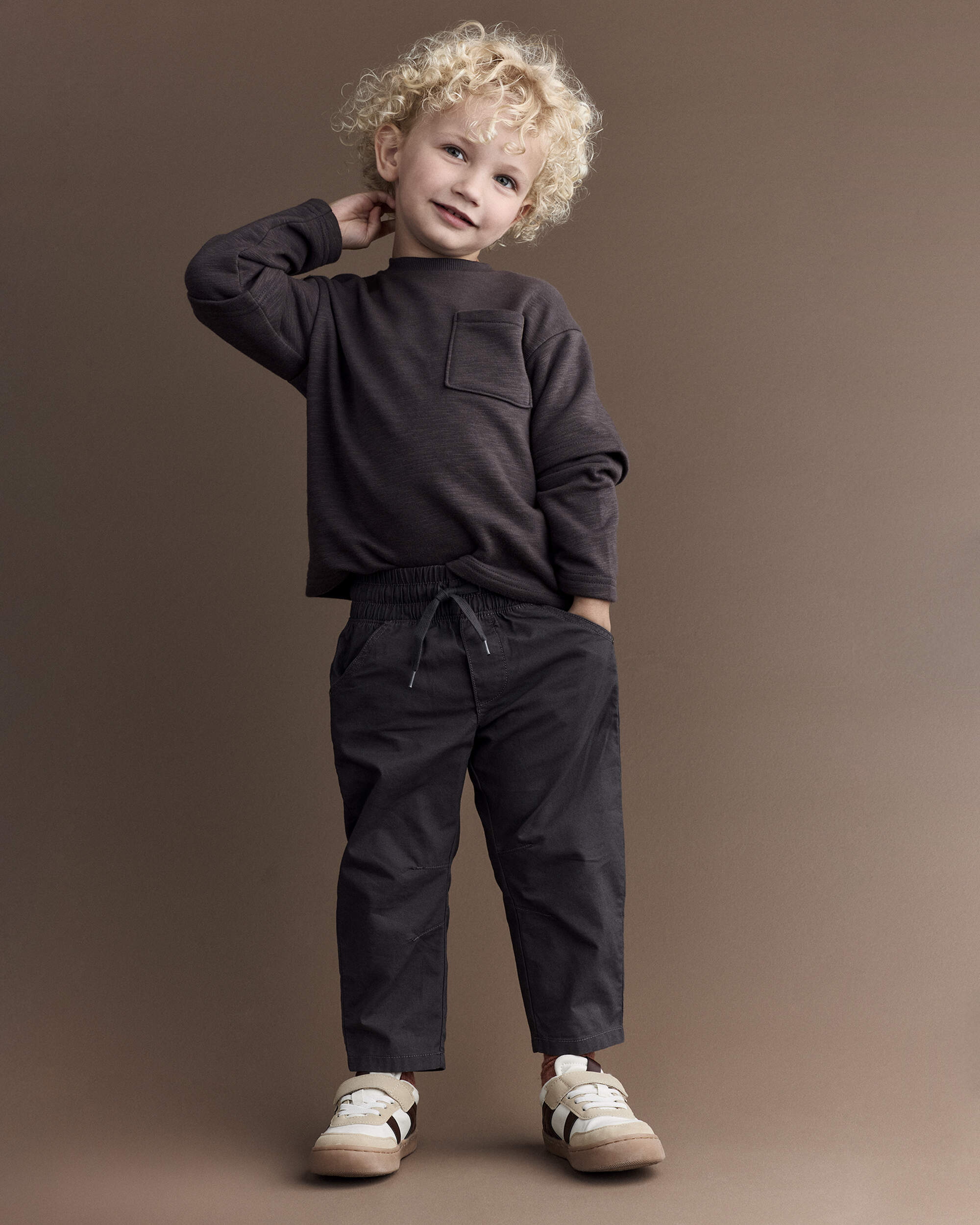 Toddler Boy Dart Pant -  Dark Grey