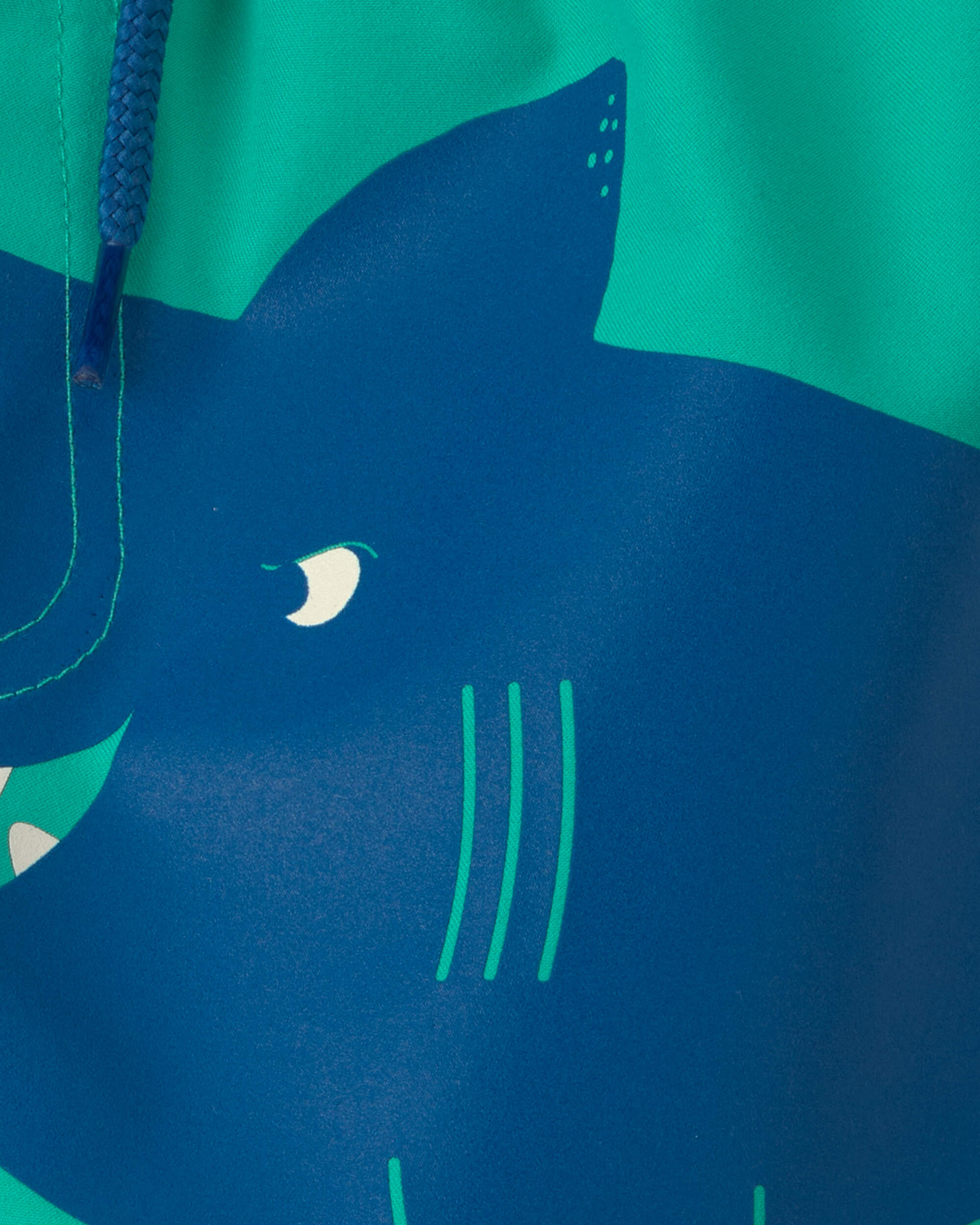 Toddler Boy Shark Swim Trunks - Green/Blue