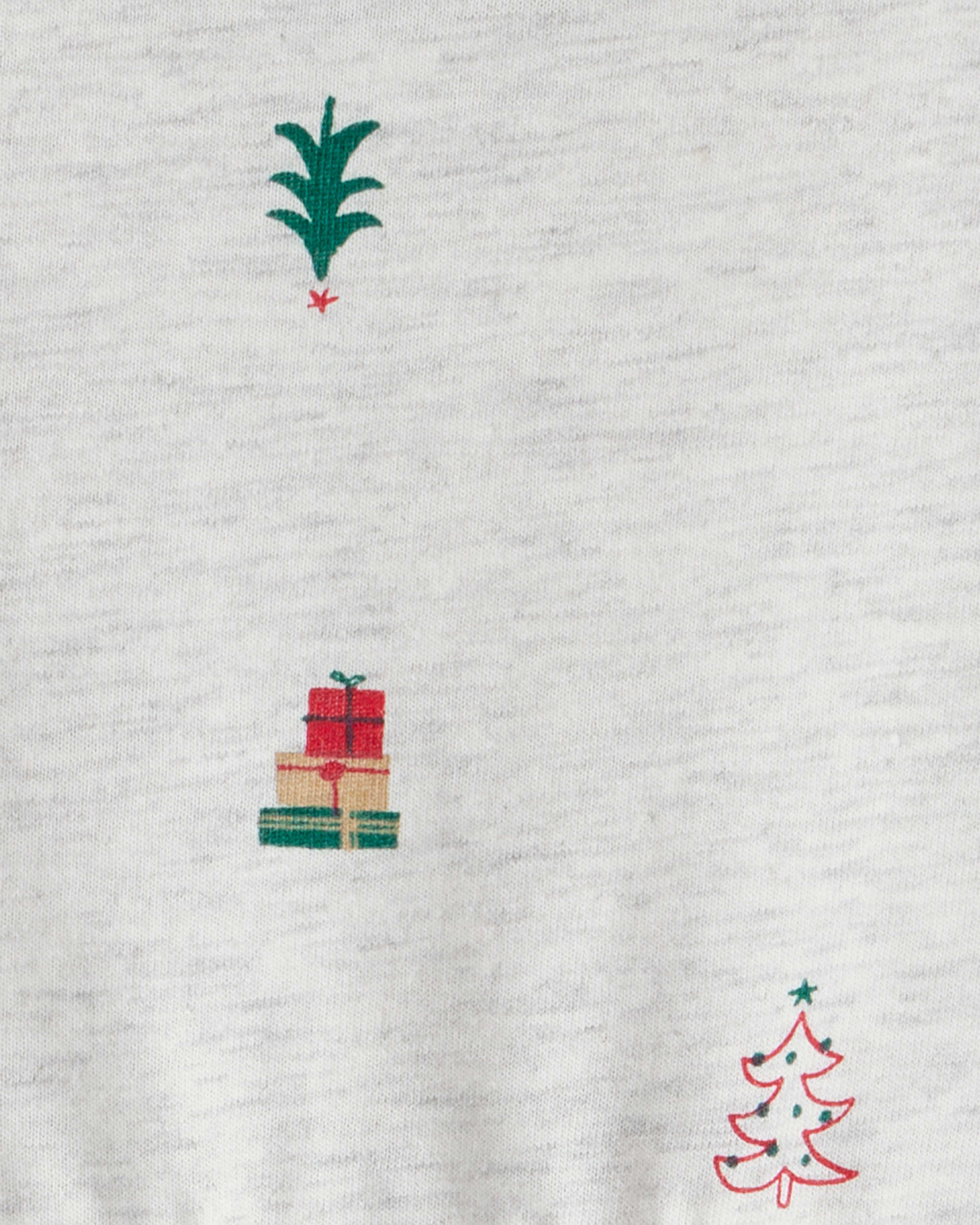 Baby Girl Christmas Tree Print Long-Sleeve Dress