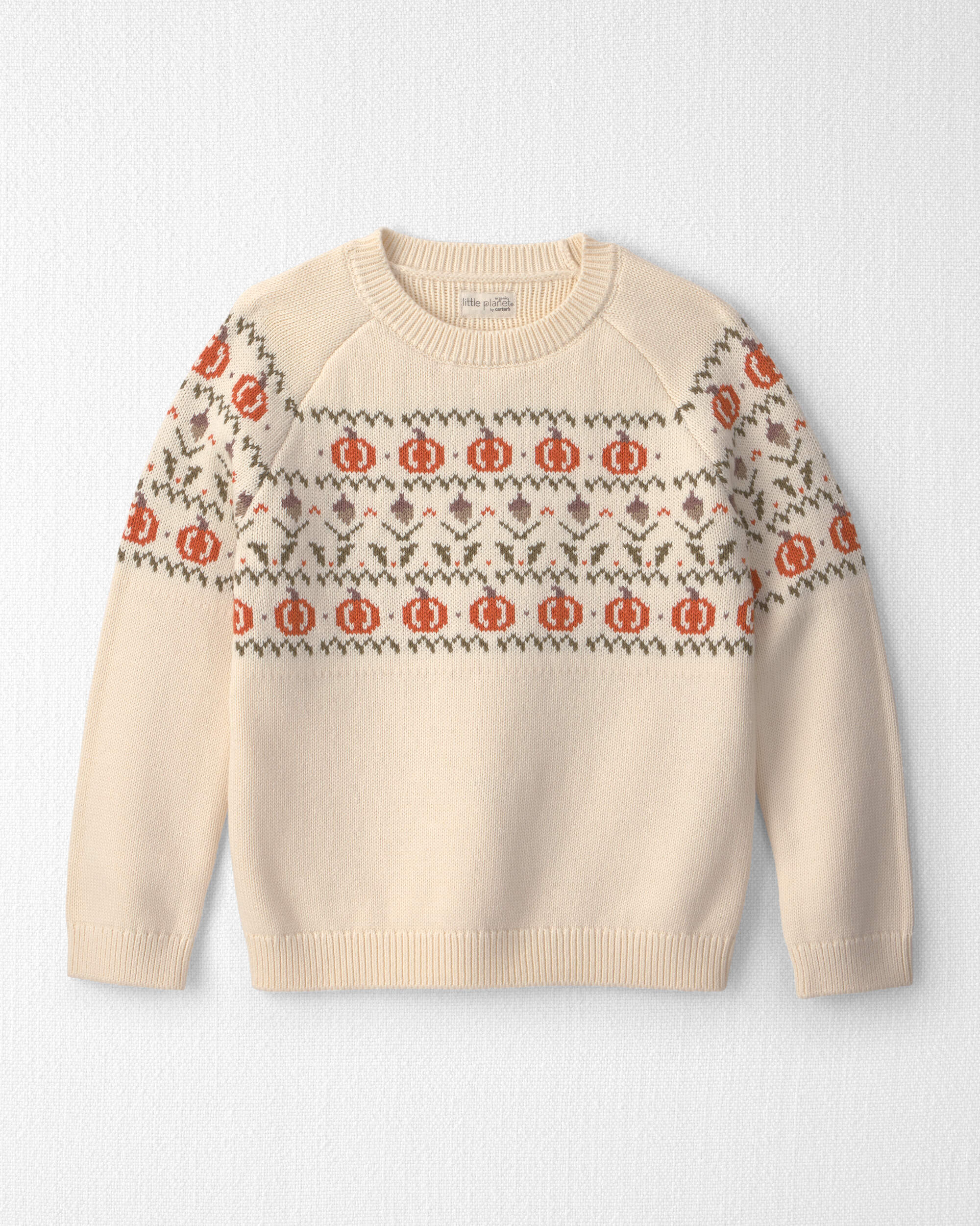 Kids Organic Cotton Fair Isle Sweater Knit Pullover