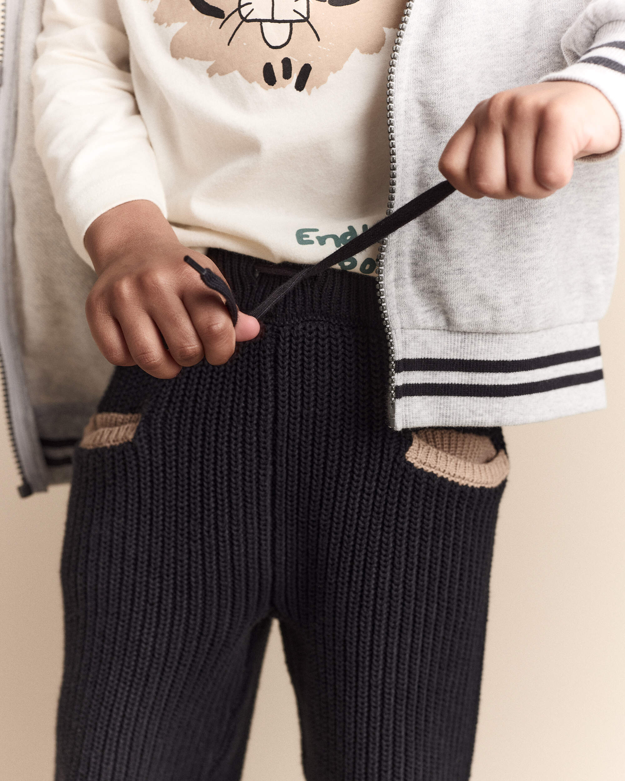 Toddler Sweater Jogger Pant - Black