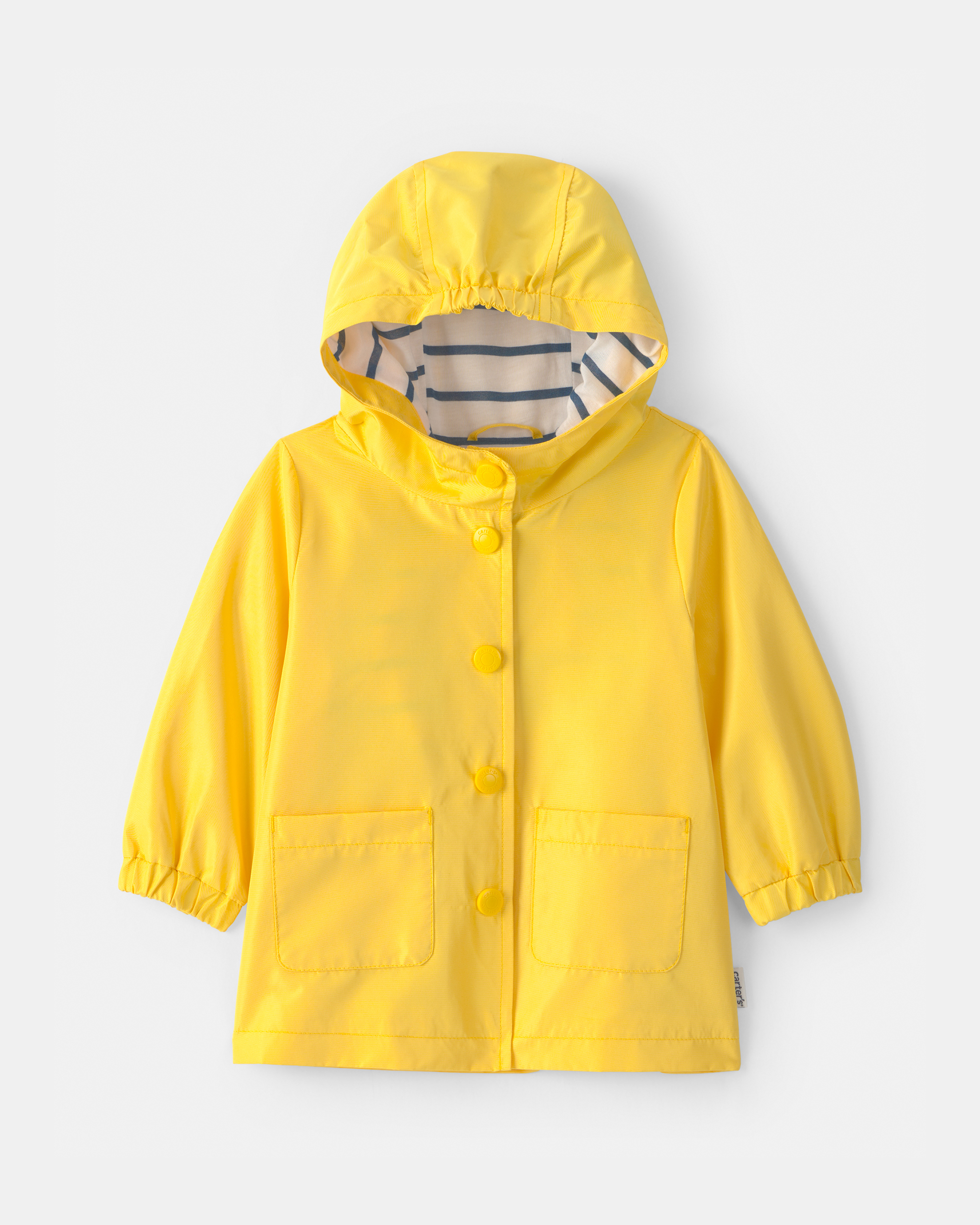 Baby Boy Solid Rain Jacket- Yellow