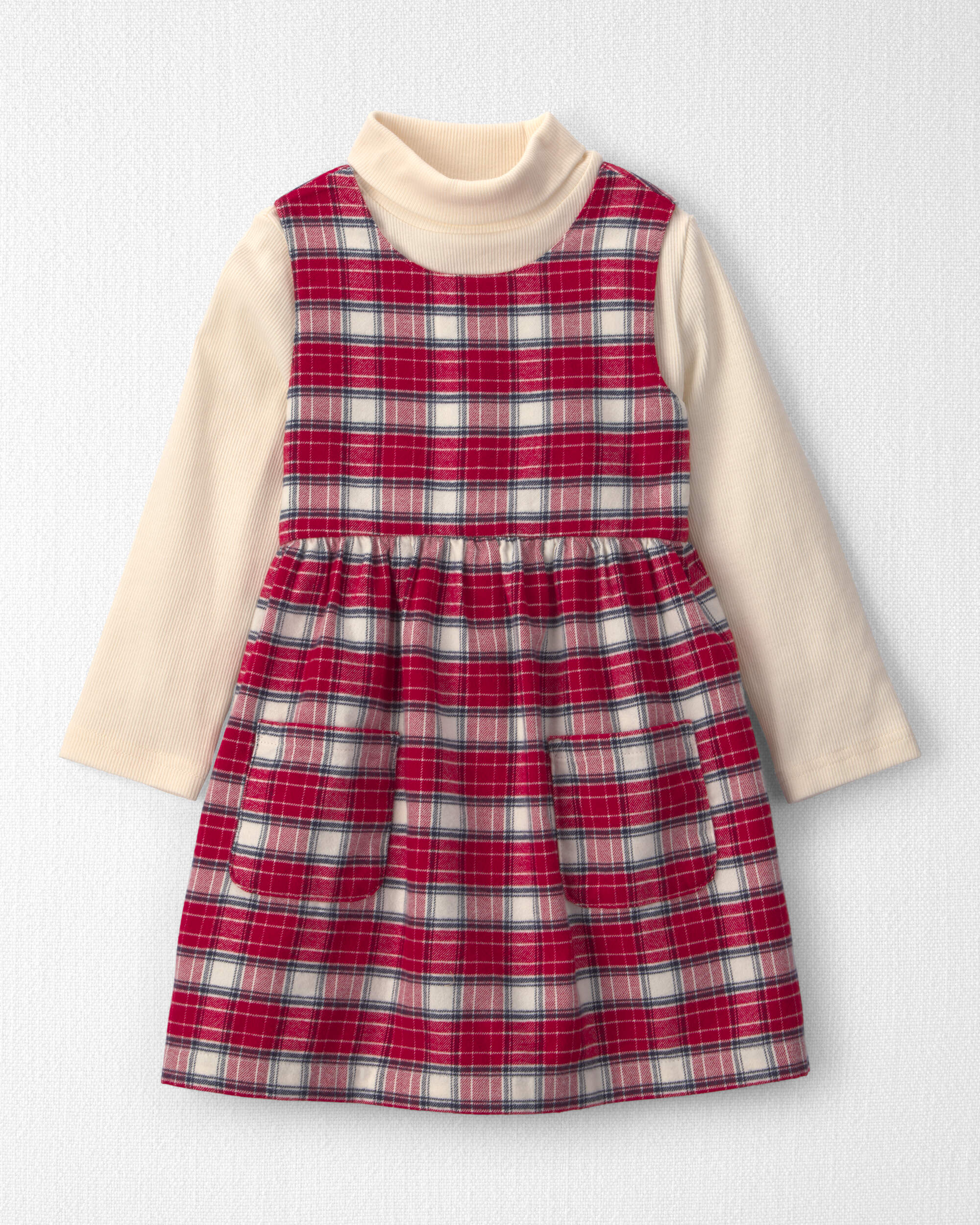 Toddler Girl 2-Piece Organic Cotton Flannel Jumper Set
