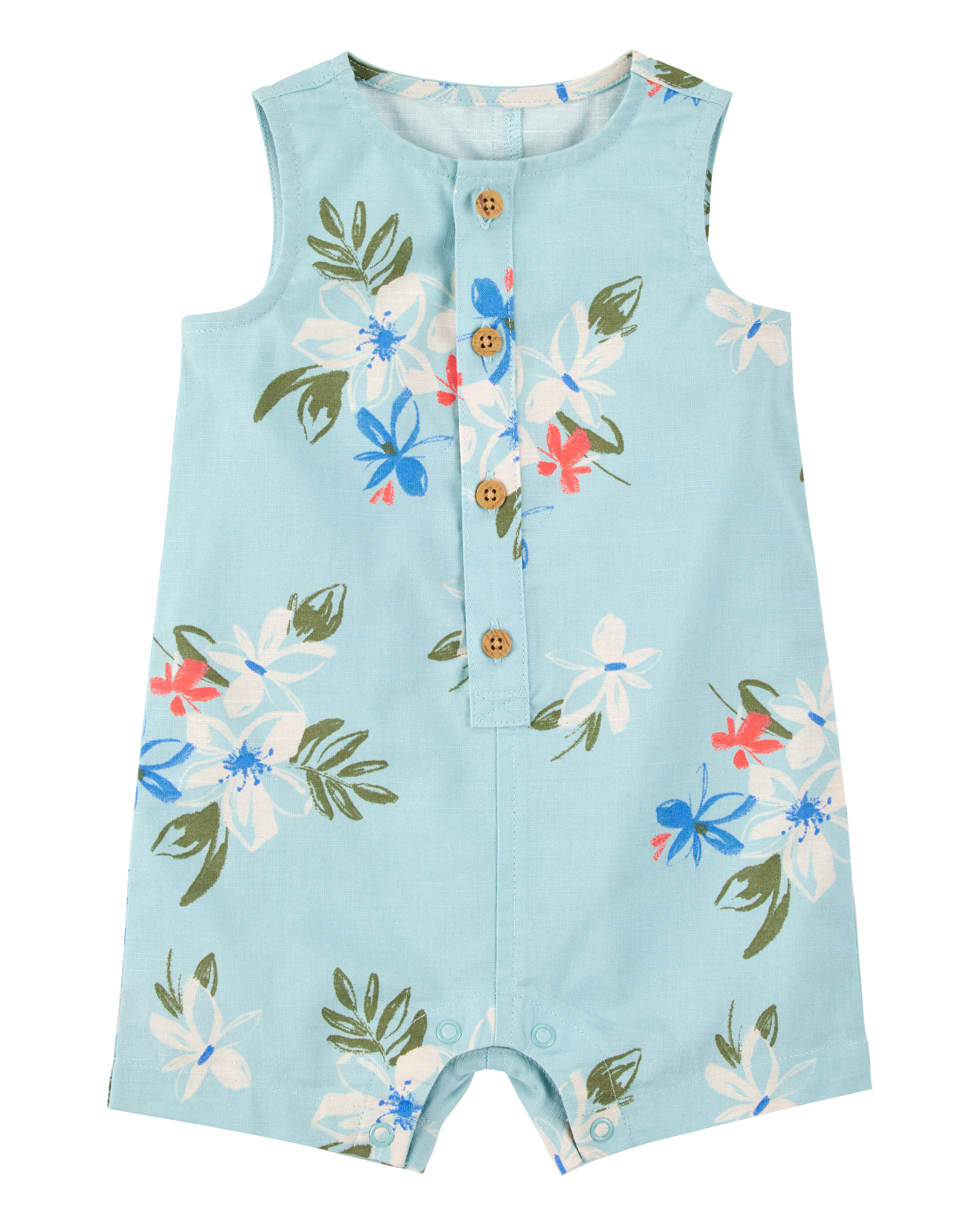 Baby Tropical Button-Down Romper