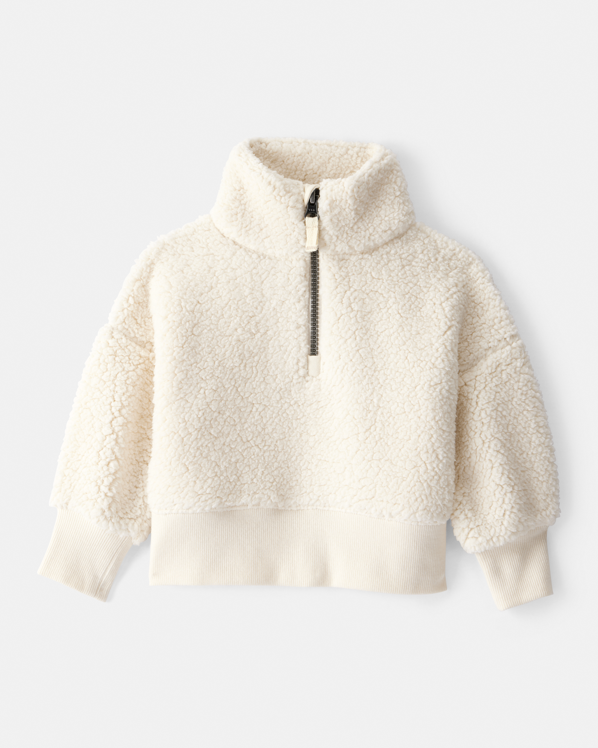 Baby Girl DayDream Fleece Quarter-Zip Pullover Sweatshirt - White