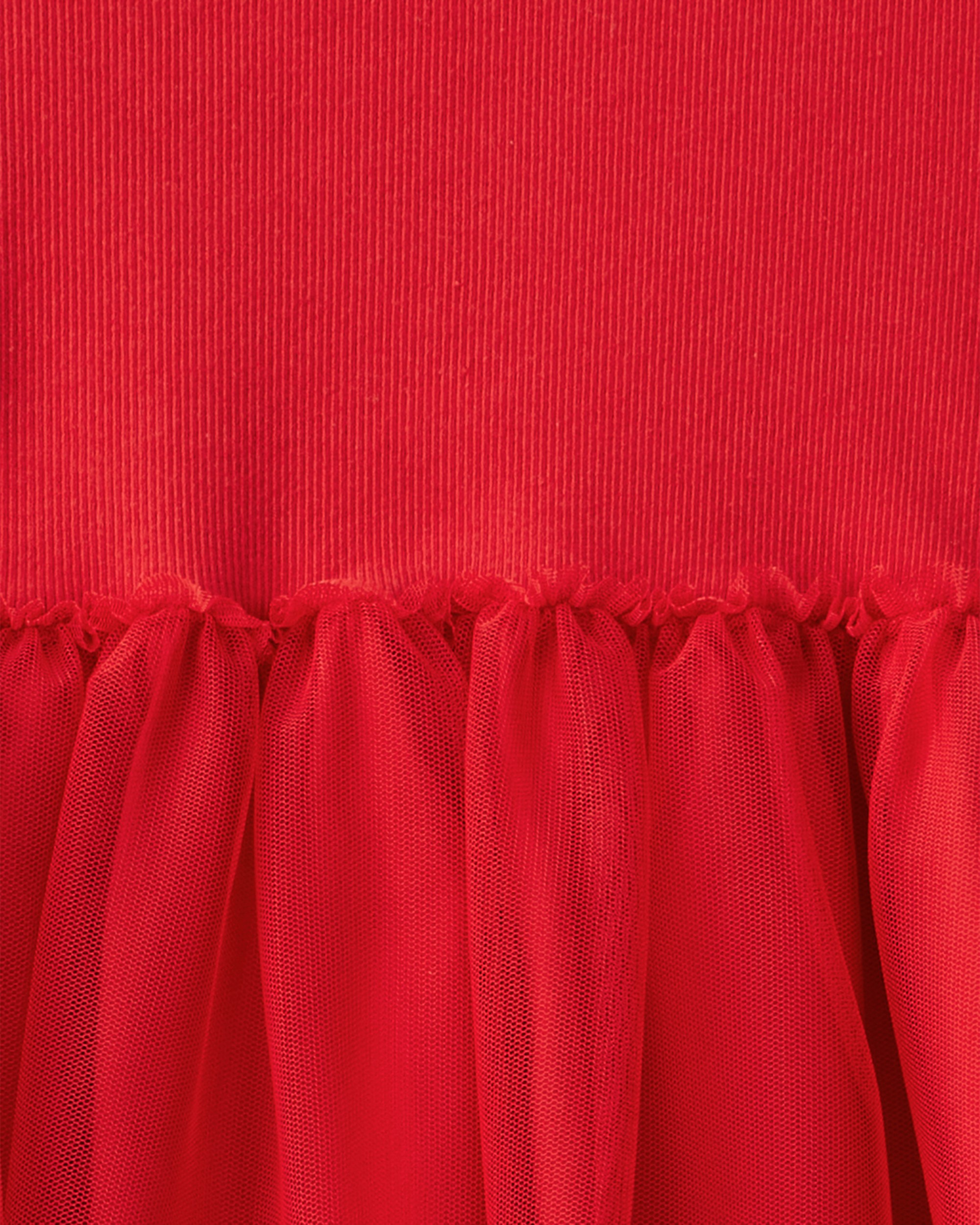 Girls Valentine's Day Tulle Top & Heart Pant Set - Red/Grey