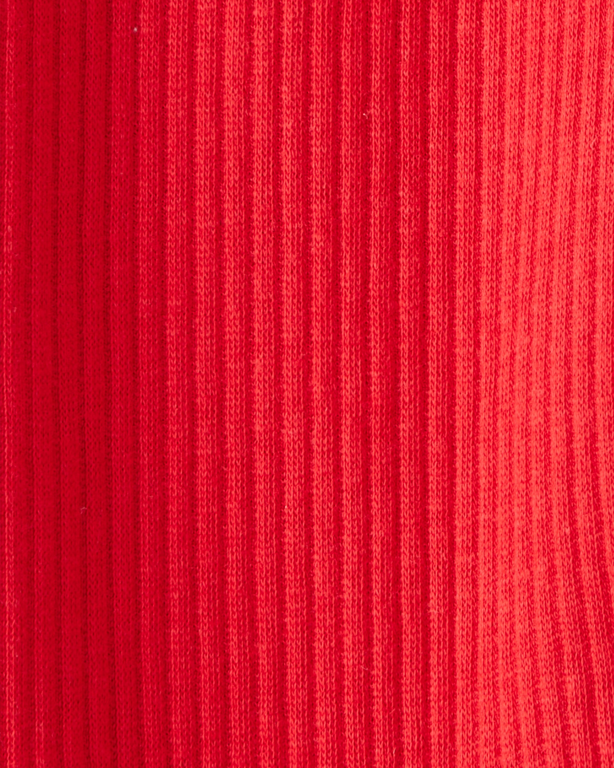 Baby Girl Pull-On Stretch Rib Leggings - Red