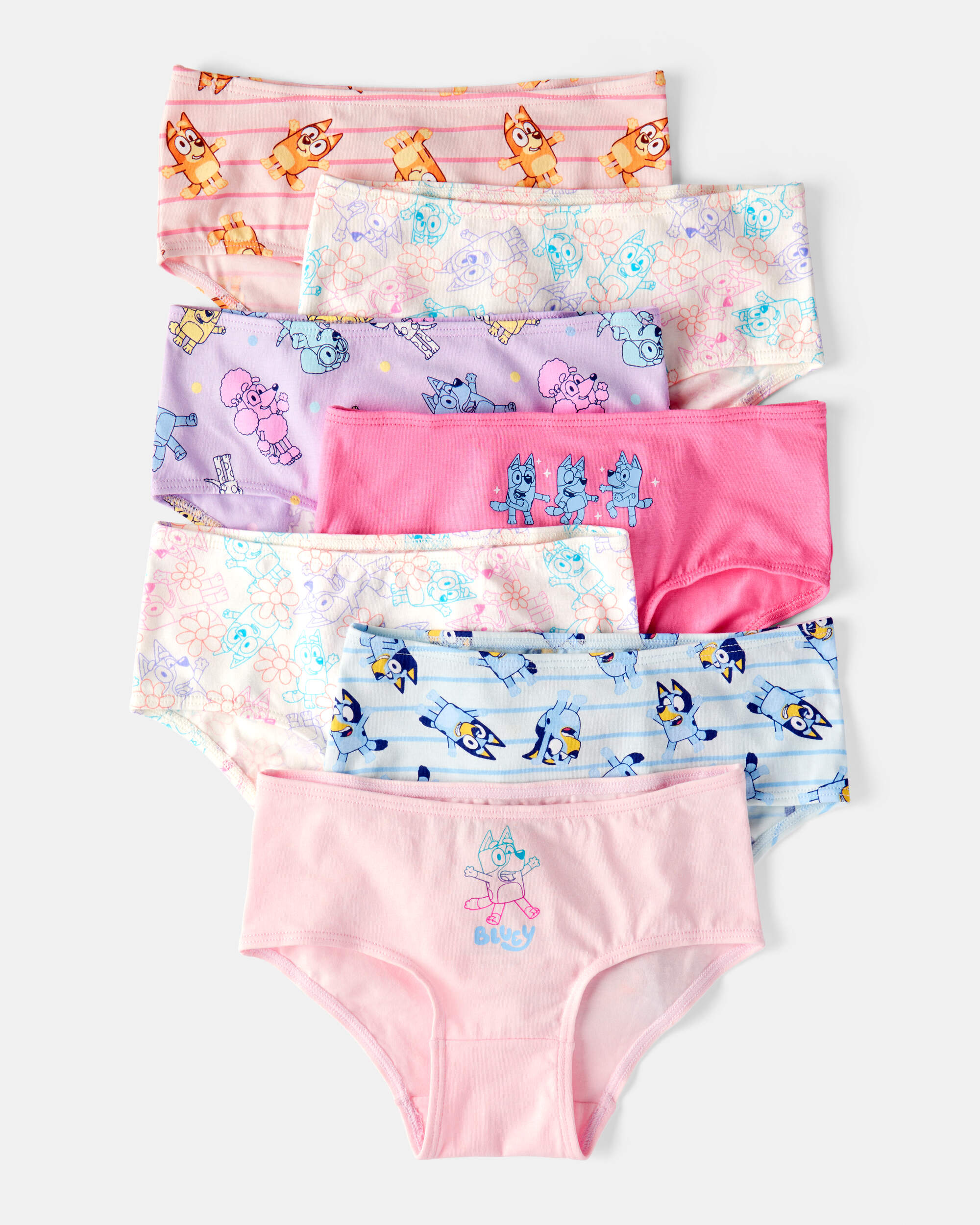 Toddler Girl 7-Pack Bluey Brief Stretch Cotton Underwear