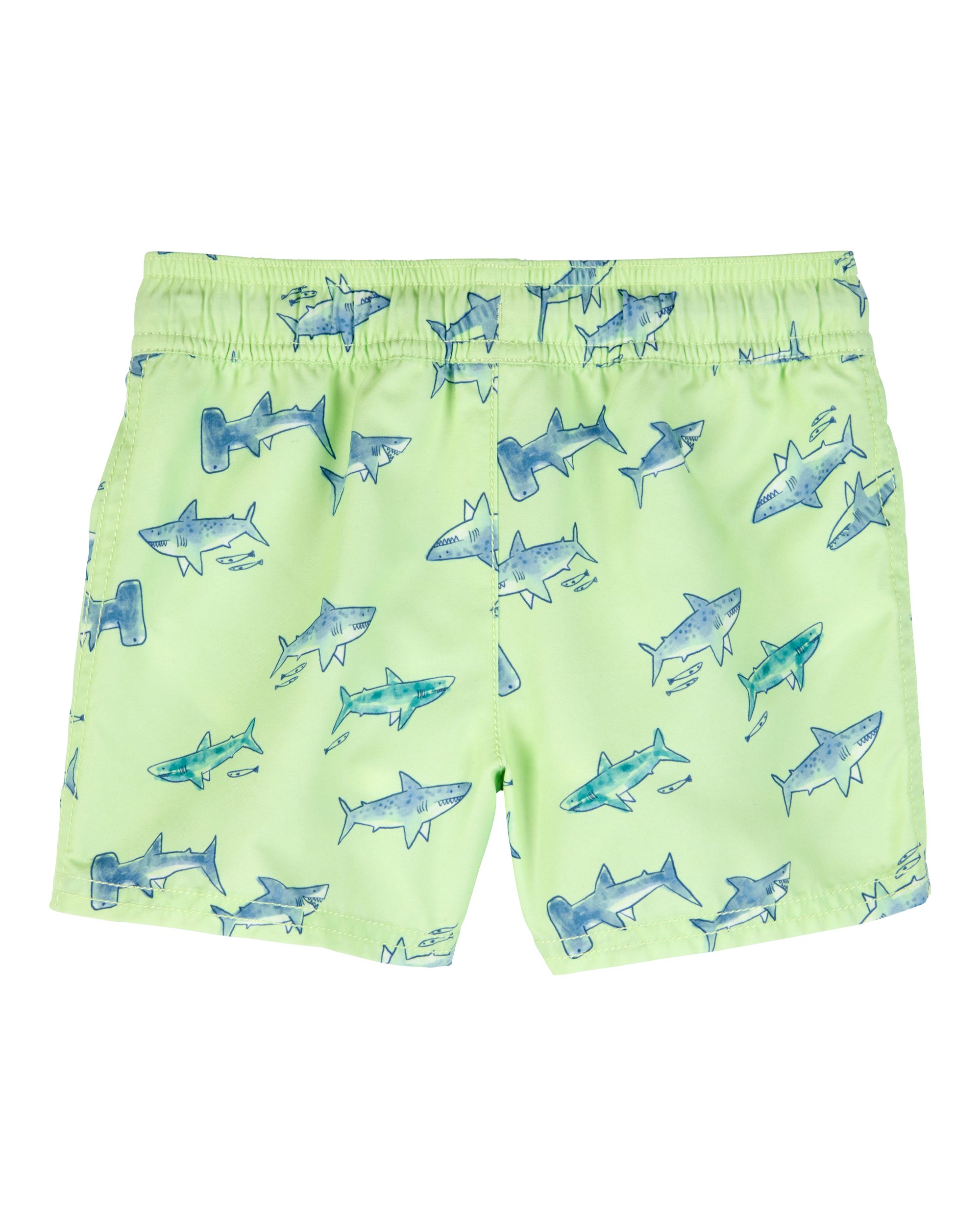 Toddler Boy Shark Swim Trunks - Lime Green