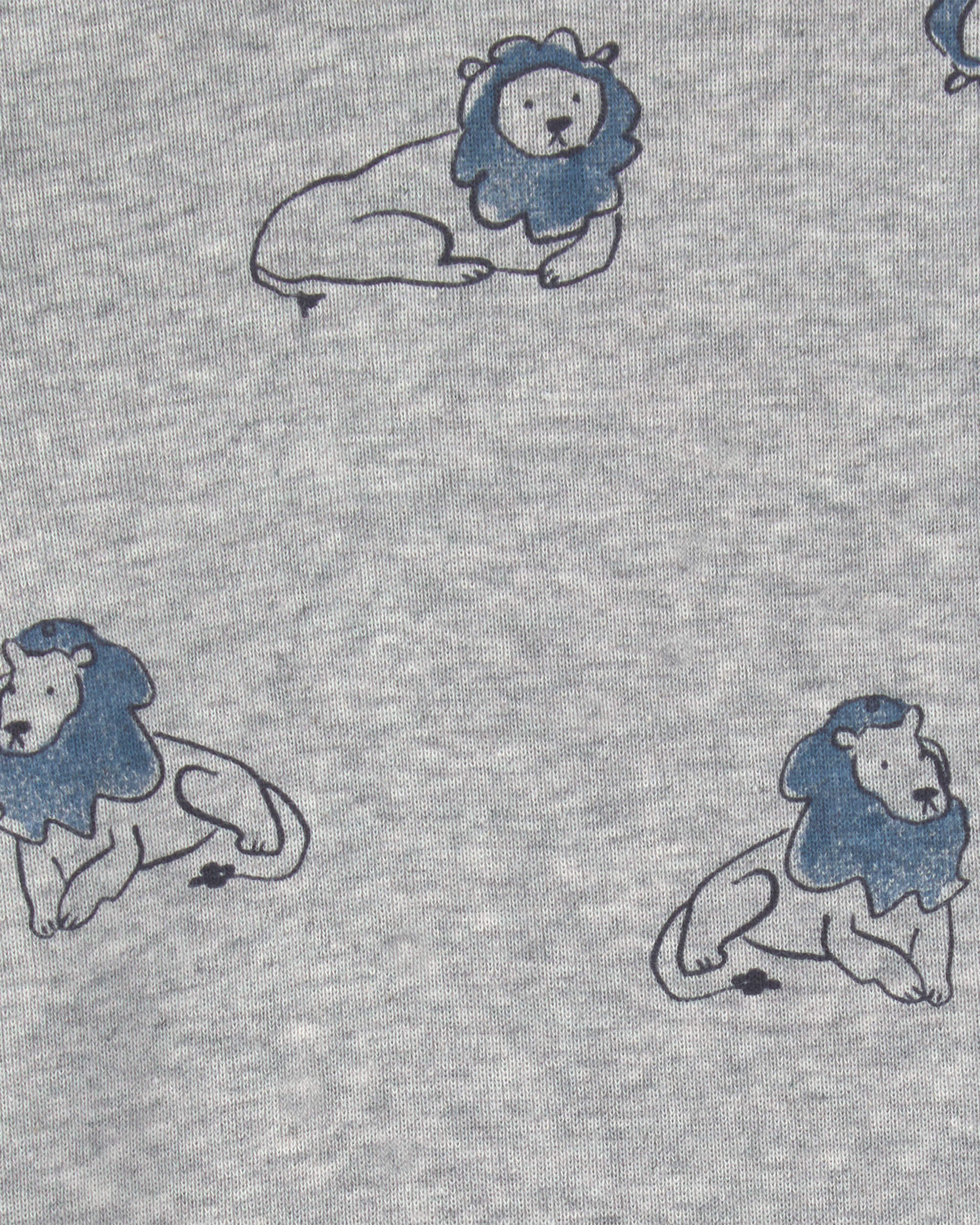 Baby Boy 4-Pack Lion Long-Sleeve Bodysuits - Blue/Grey/Ivory