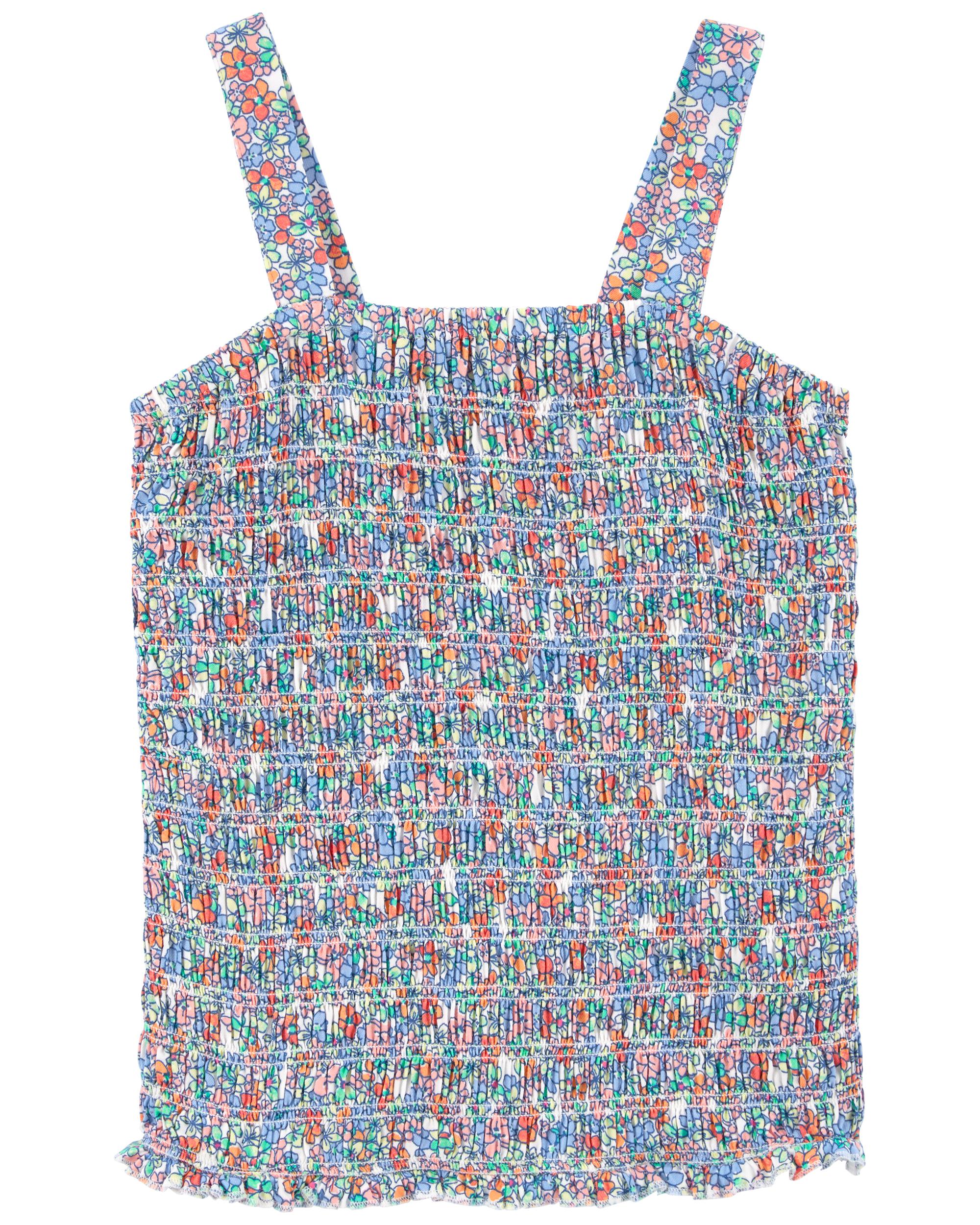 Kid Floral Print Smocked Tank