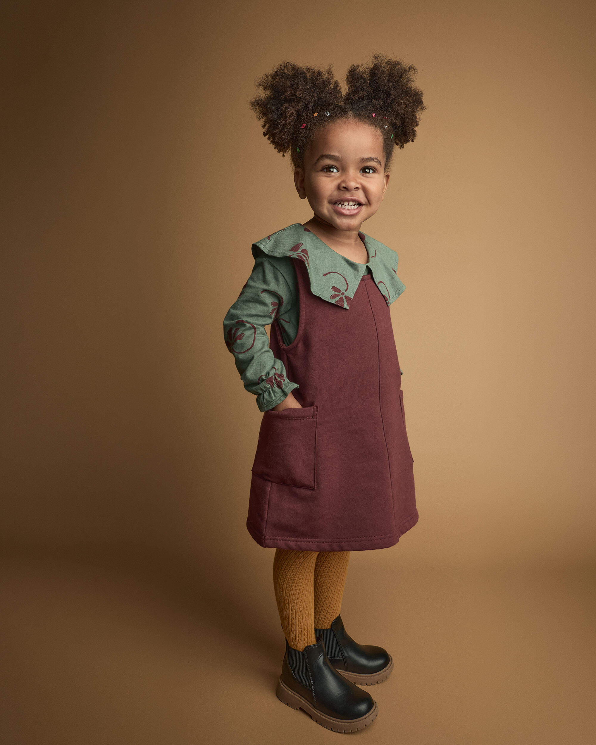 Toddler Girl Otter Pocket Jumper - Burgundy