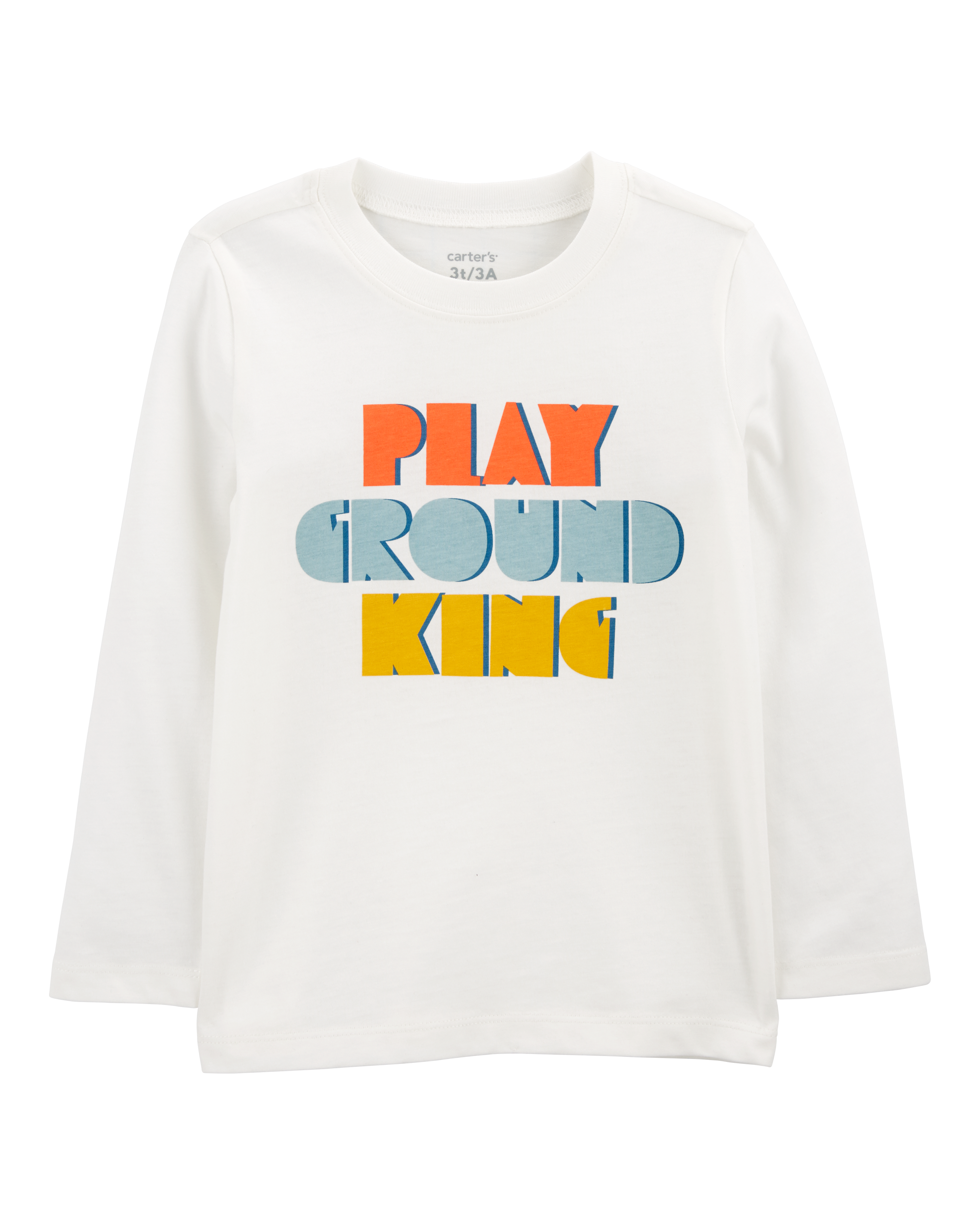 Toddler Playground King Long-Sleeve Tee - White