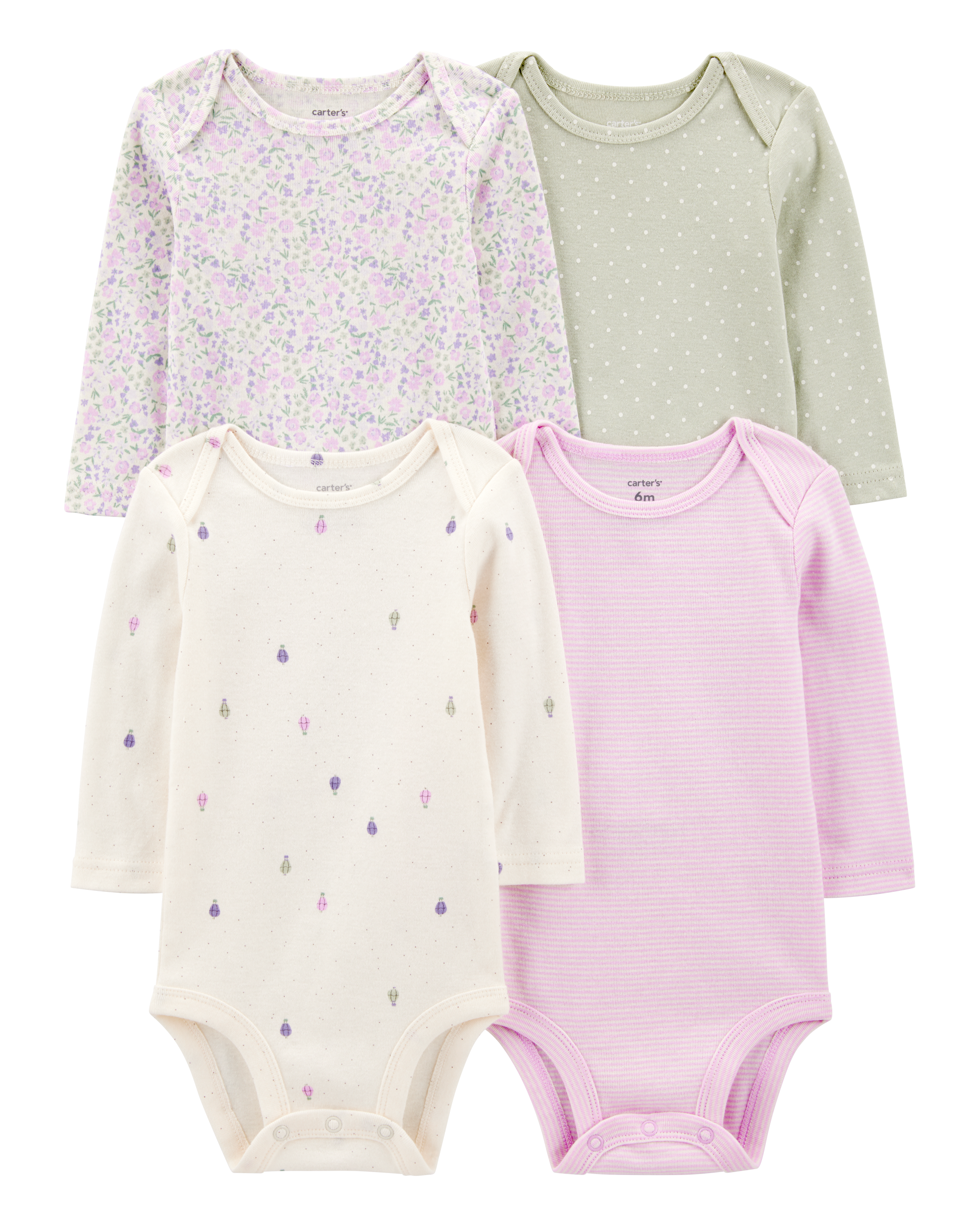 Baby Girl 4-Pack Original Long-Sleeve Bodysuits