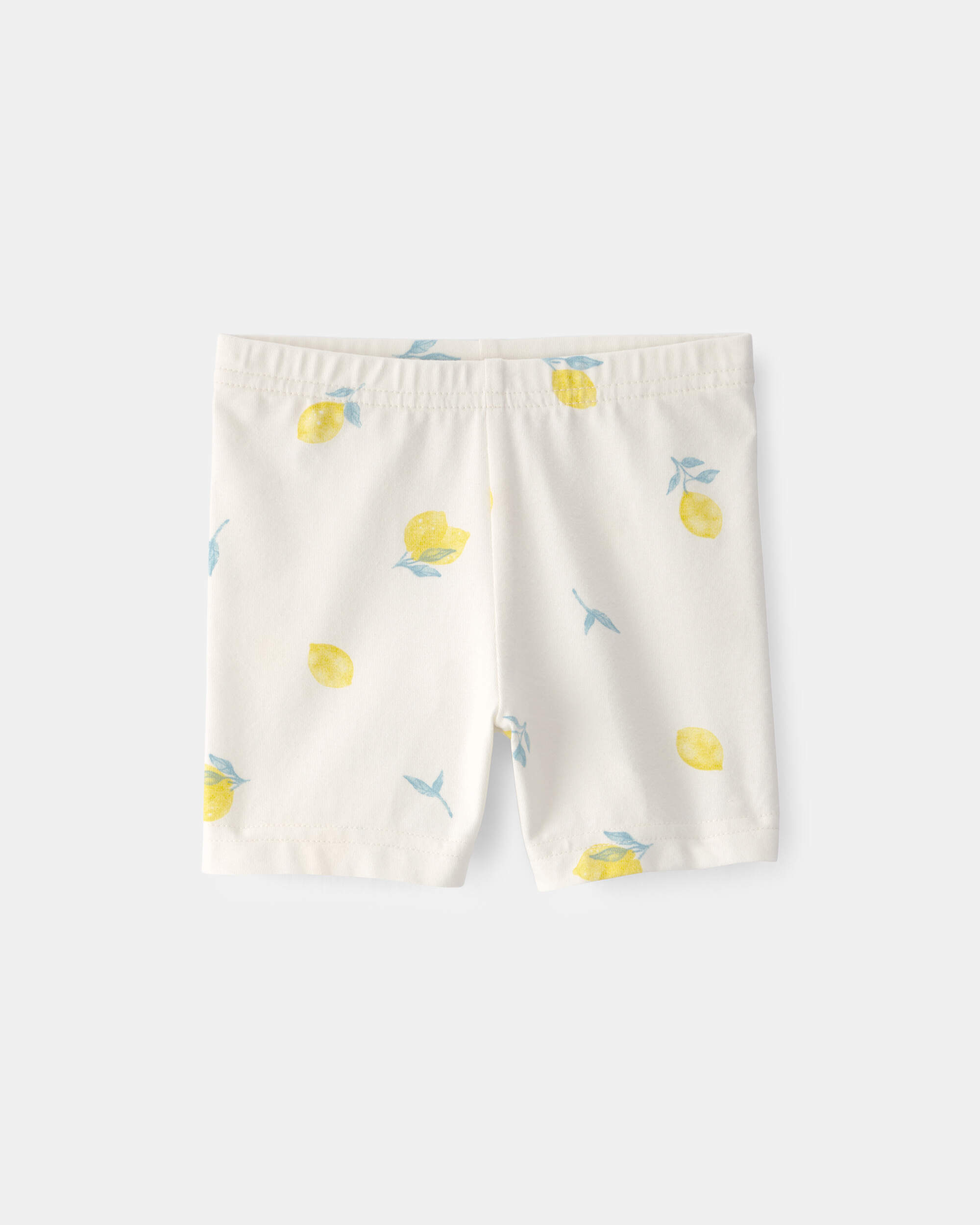 Baby Girl Lemon Bike Shorts - Cream
