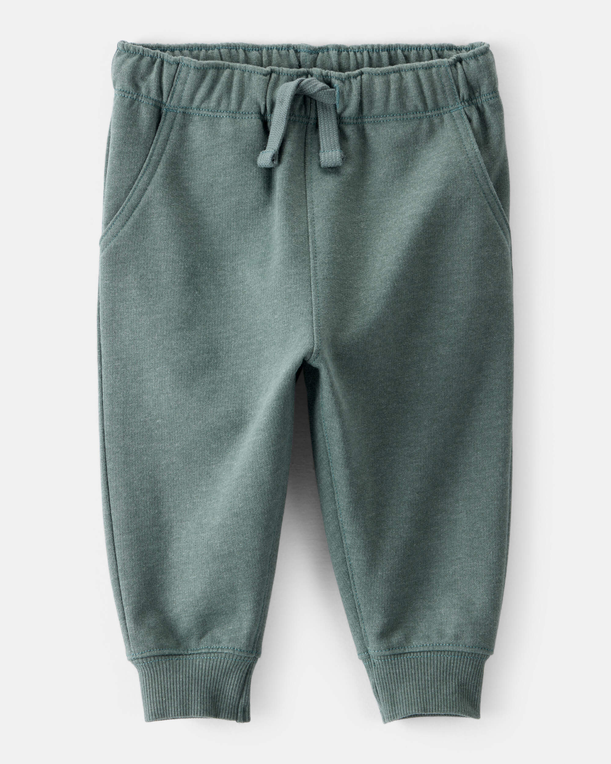 Baby Boy Solid Fleece Cotton Jogger - Green