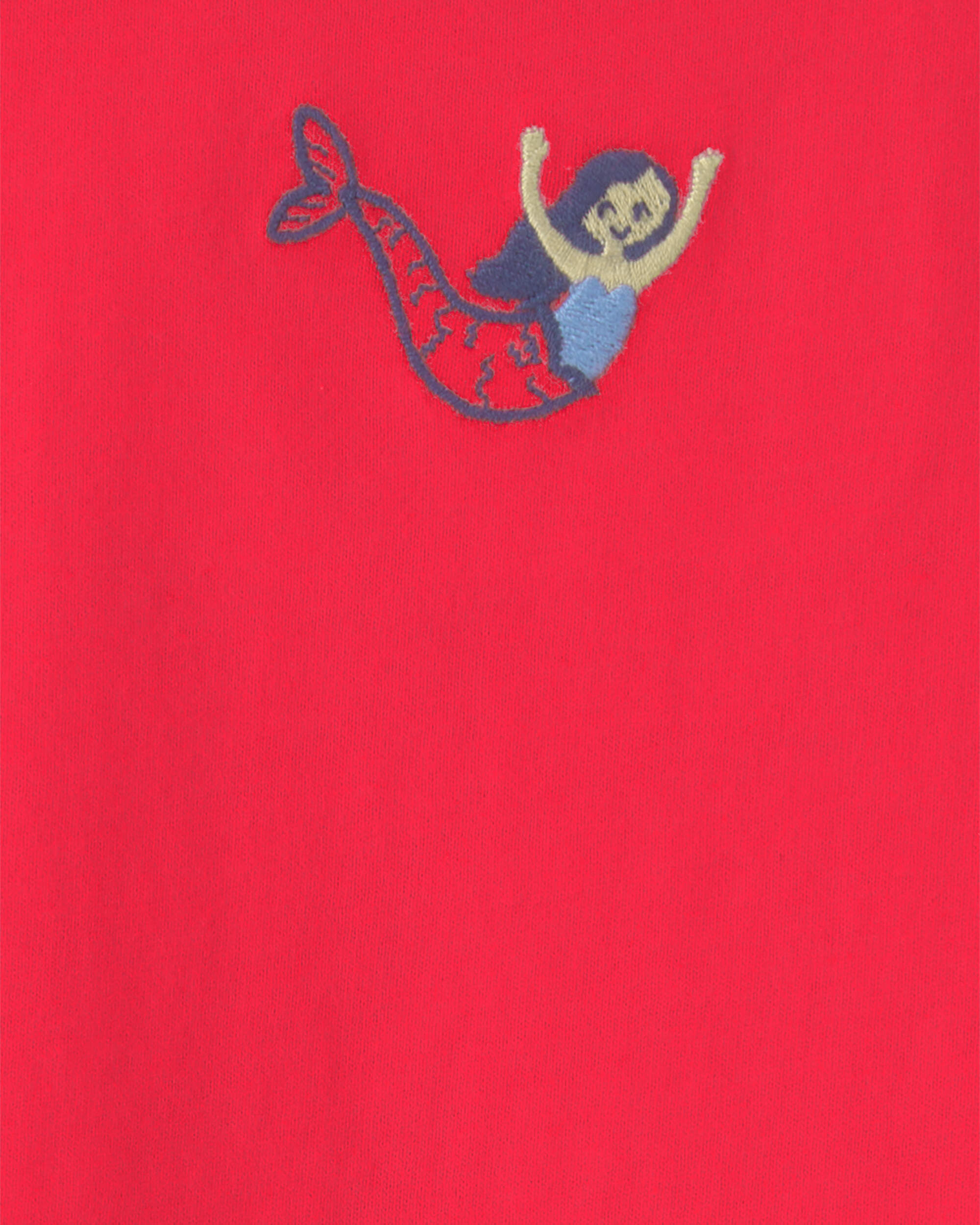 Toddler Girl Mermaid Top - Red