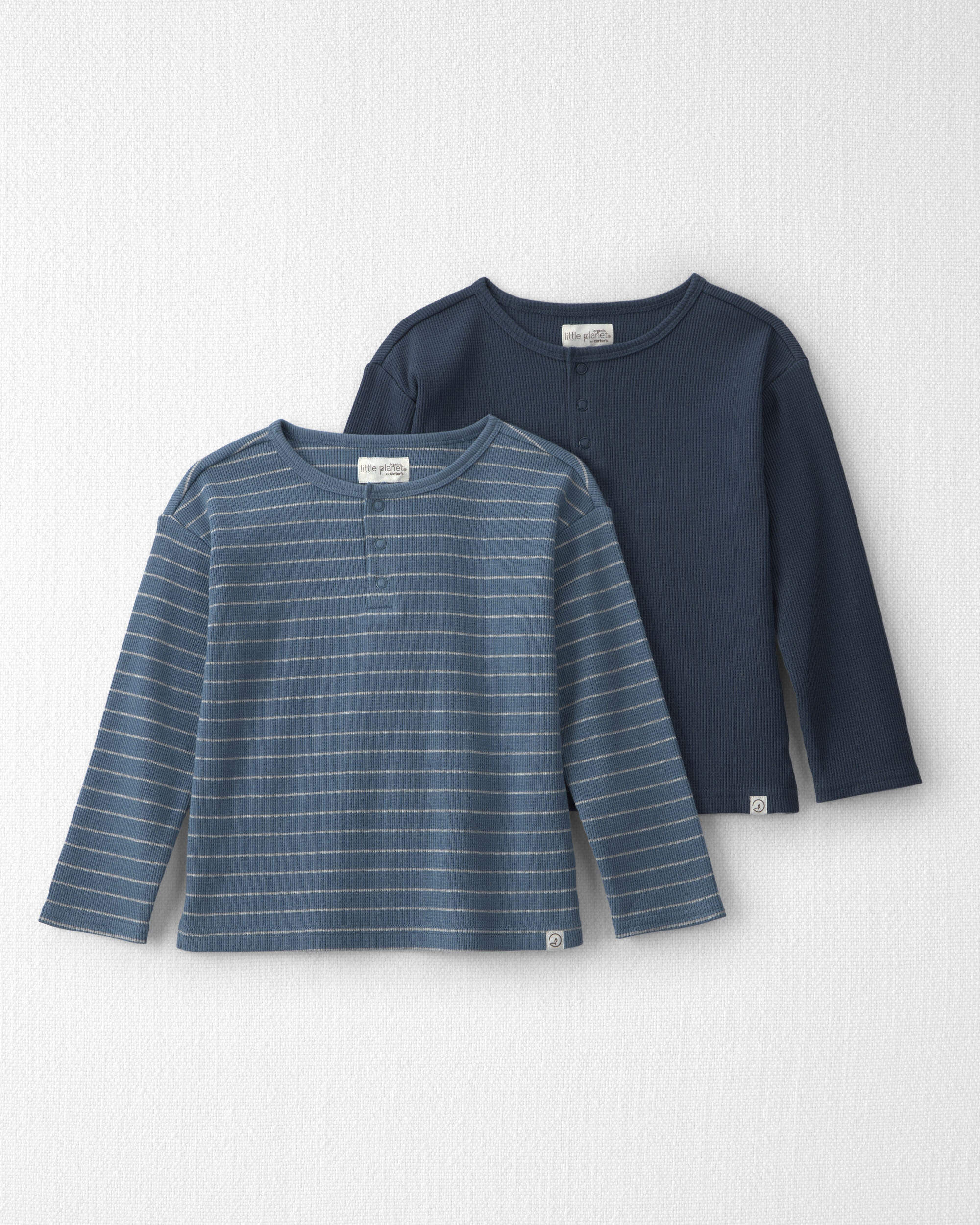 Toddler Boy 2-Pack Organic Cotton Waffle Knit Tops