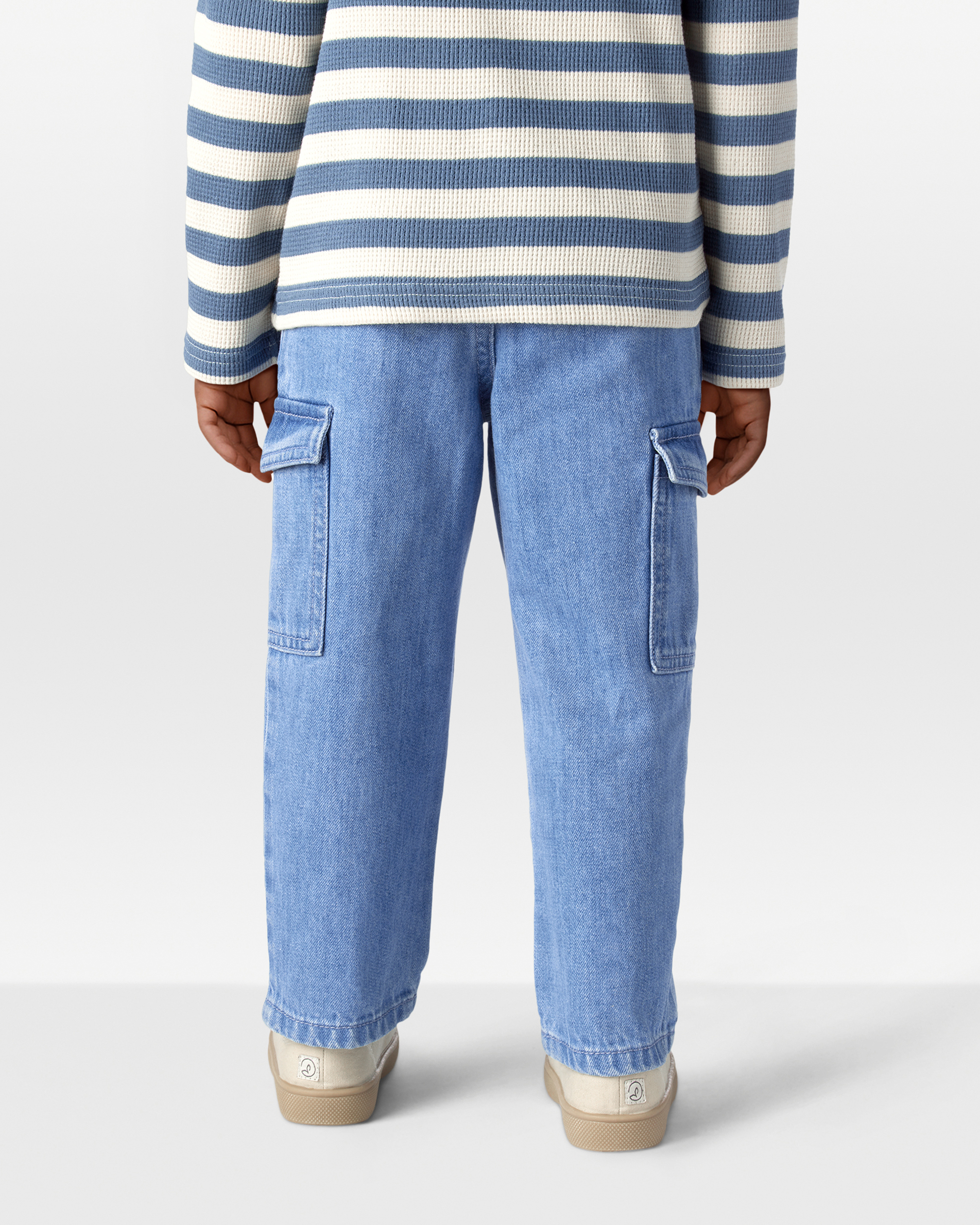 Toddler Organic Cotton Chambray Cargo Pants